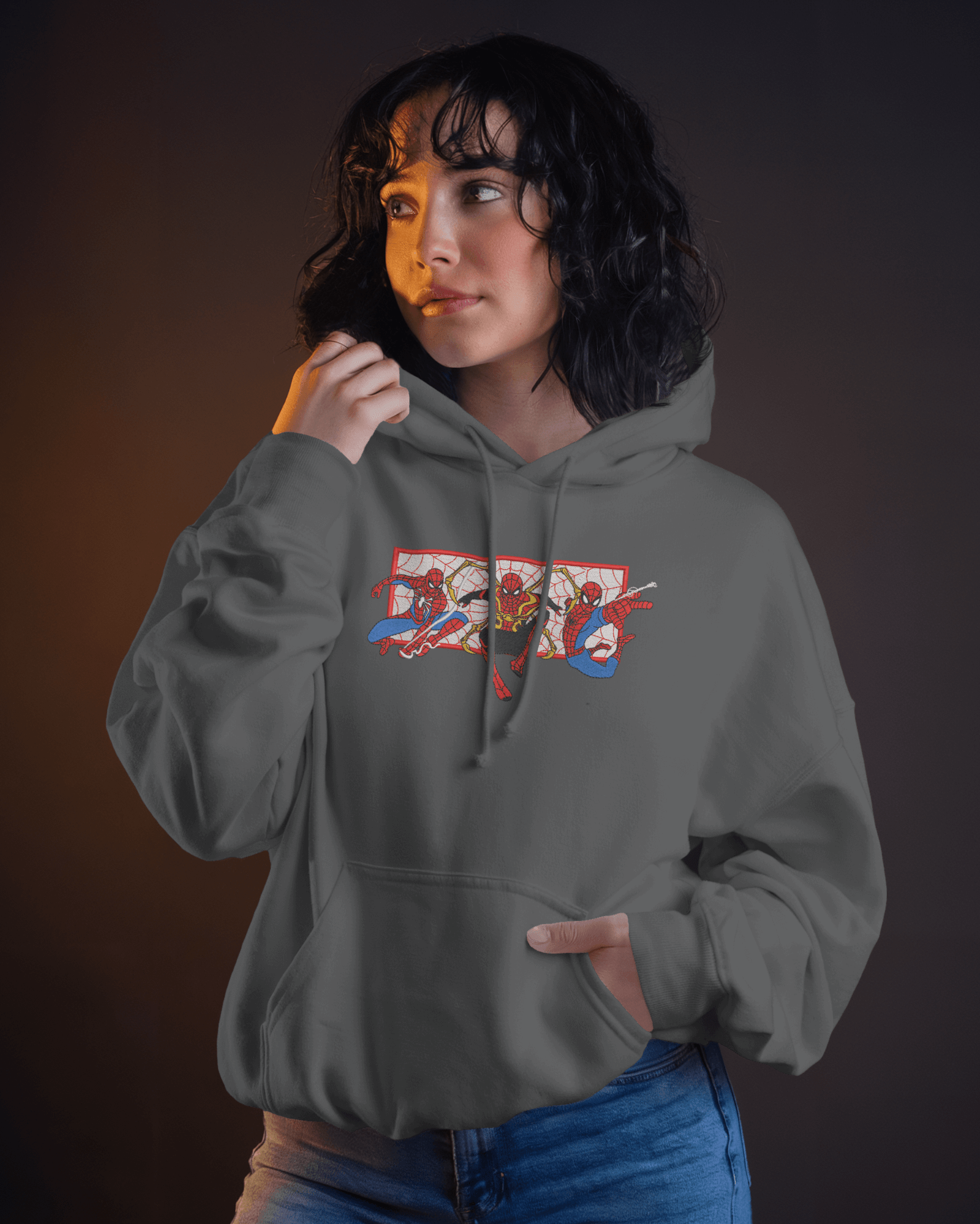 Hoodie 3x Spider - Man Embroidered Design - TM SignatureHoodie 3x Spider - Man Embroidered DesignHoodieTM SignatureGrayXSCotton