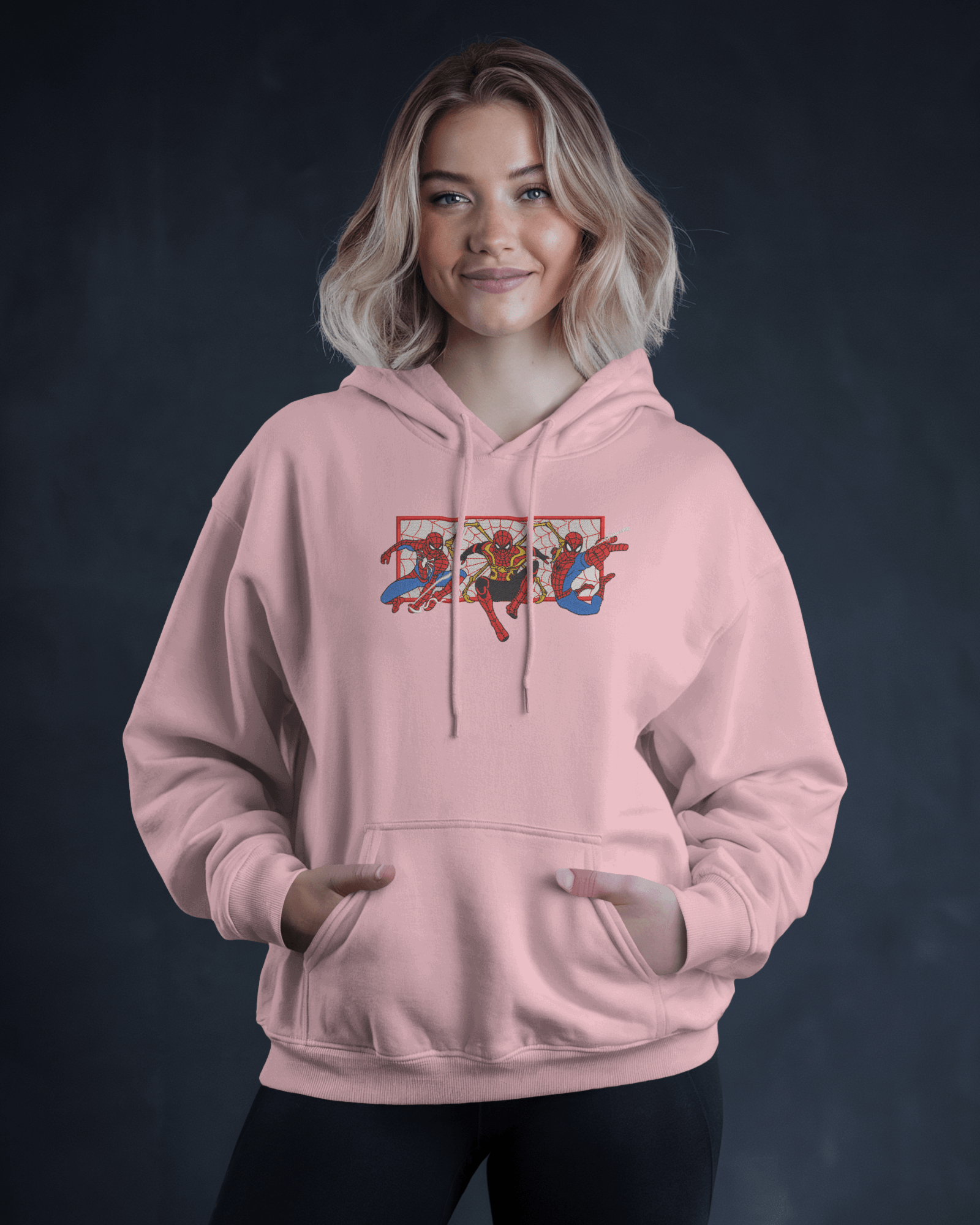 Hoodie 3x Spider - Man Embroidered Design - TM SignatureHoodie 3x Spider - Man Embroidered DesignHoodieTM SignaturePinkXSCotton