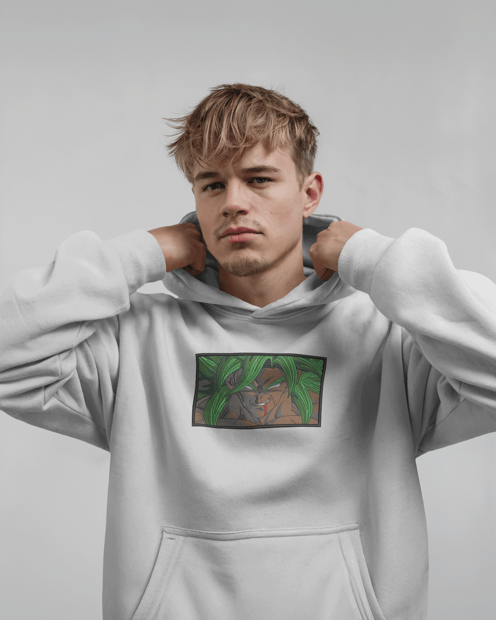 Hoodie Angry Broly Embroidered Design - TM SignatureHoodie Angry Broly Embroidered DesignHoodieTM SignatureWhiteXSCotton