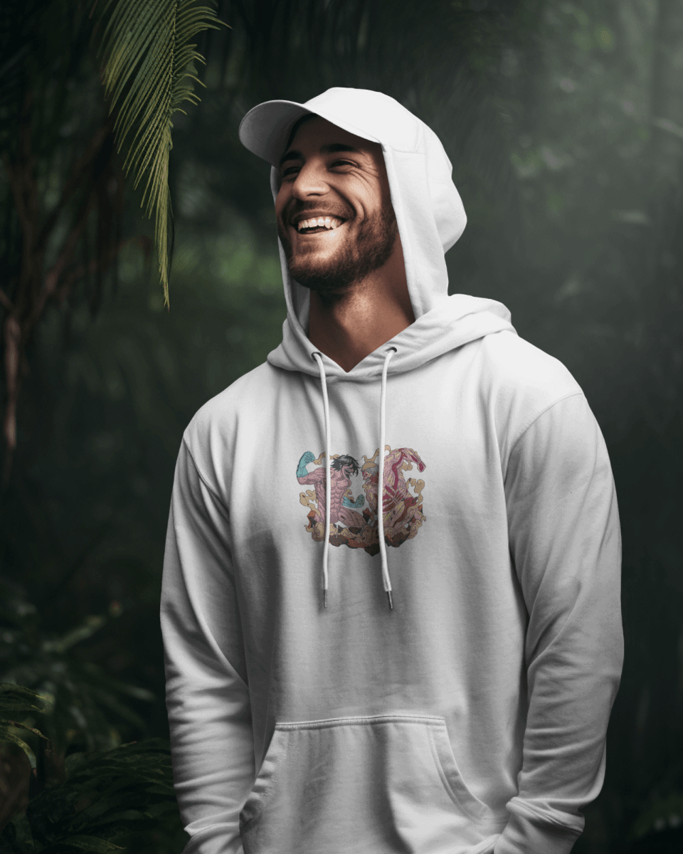 Hoodie Attack Titan and the Armored Titan Battle Embroidered Design - TM SignatureHoodie Attack Titan and the Armored Titan Battle Embroidered DesignHoodieTM SignatureWhiteXSCotton