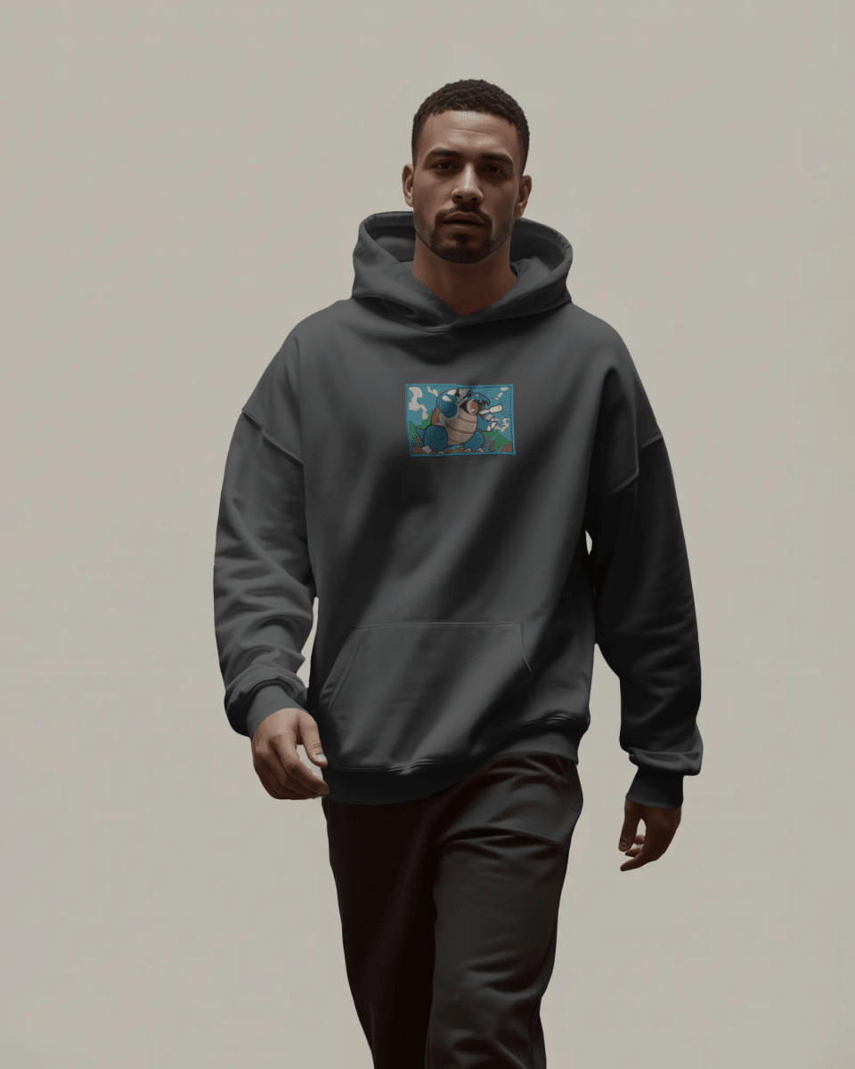Hoodie Blastoise Embroidered Design - TM SignatureHoodie Blastoise Embroidered DesignHoodieTM SignatureDark GrayXSCotton