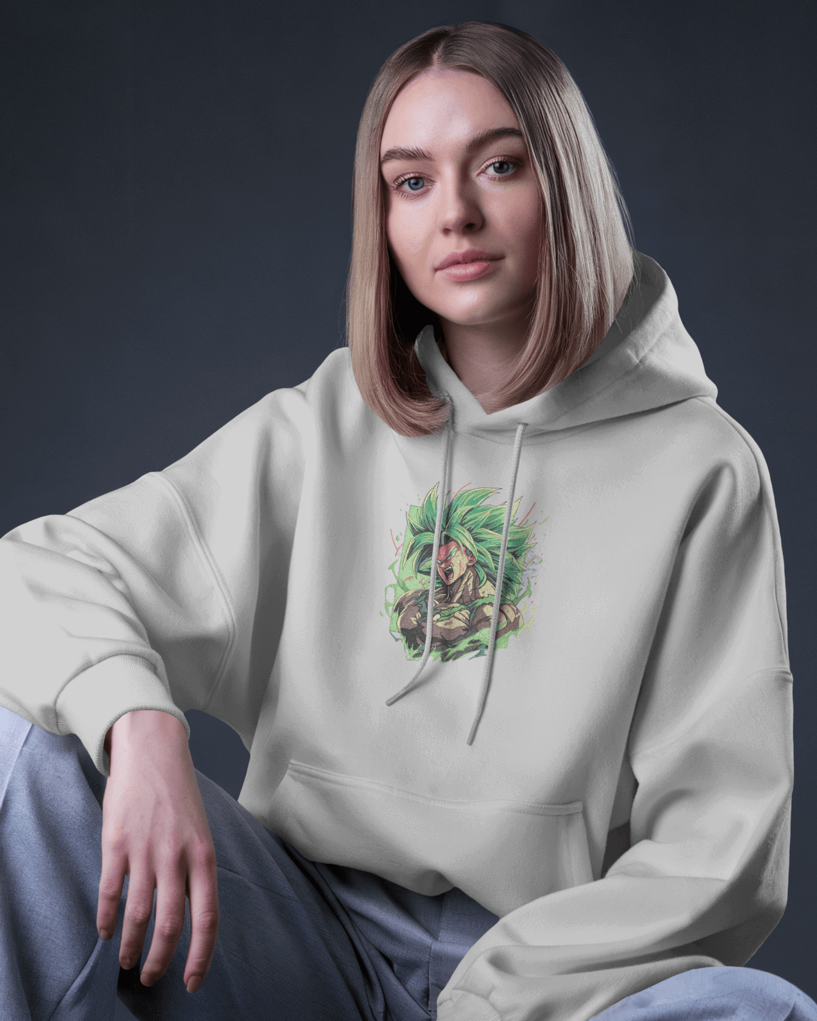 Hoodie Broly Super Saiyan Premium Embroidered Design - TM SignatureHoodie Broly Super Saiyan Premium Embroidered DesignHoodieTM SignatureSilverXSCotton