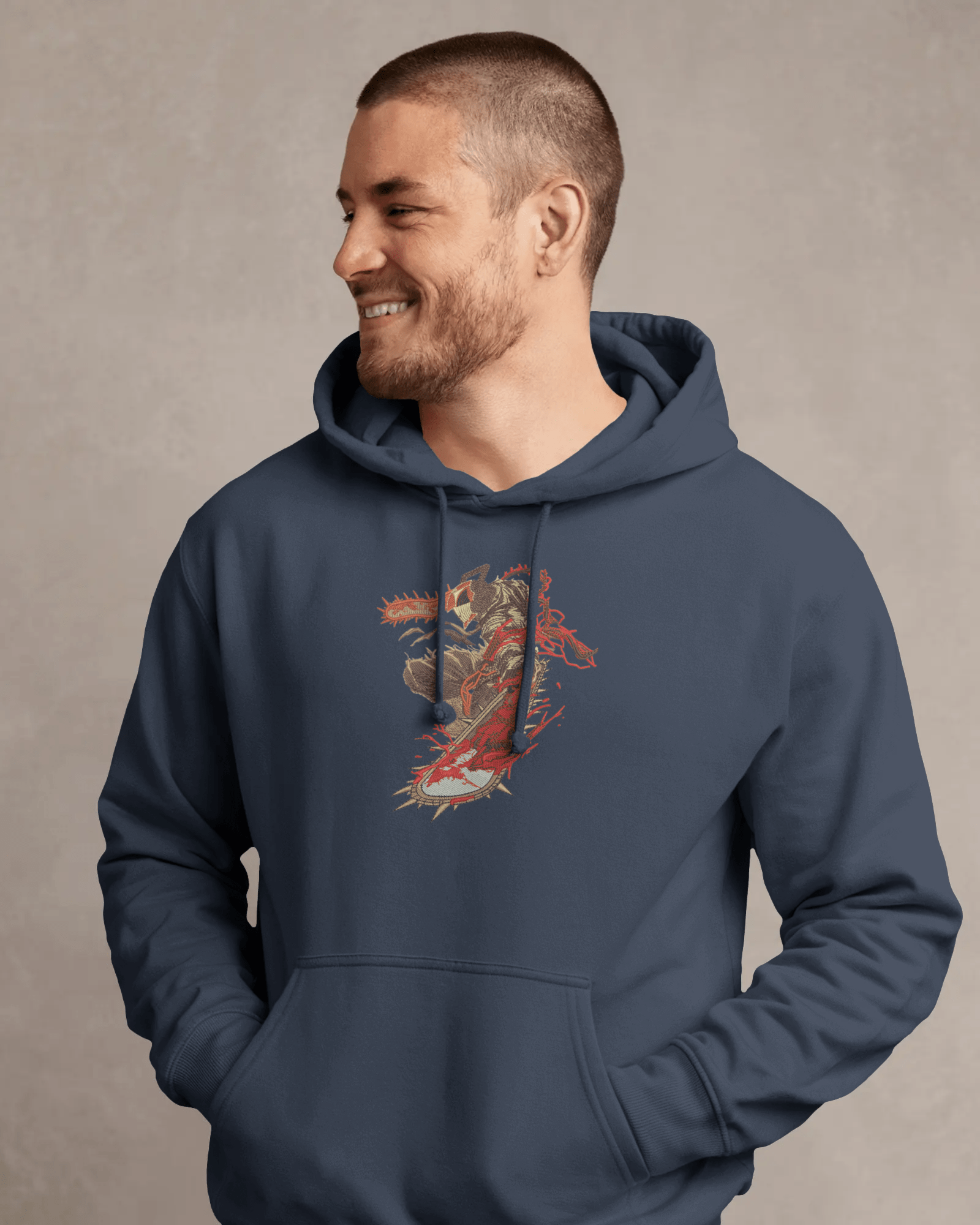 Hoodie Chainsaw Man Premium Embroidered Design - TM SignatureHoodie Chainsaw Man Premium Embroidered DesignHoodieTM SignatureNavyXSCotton