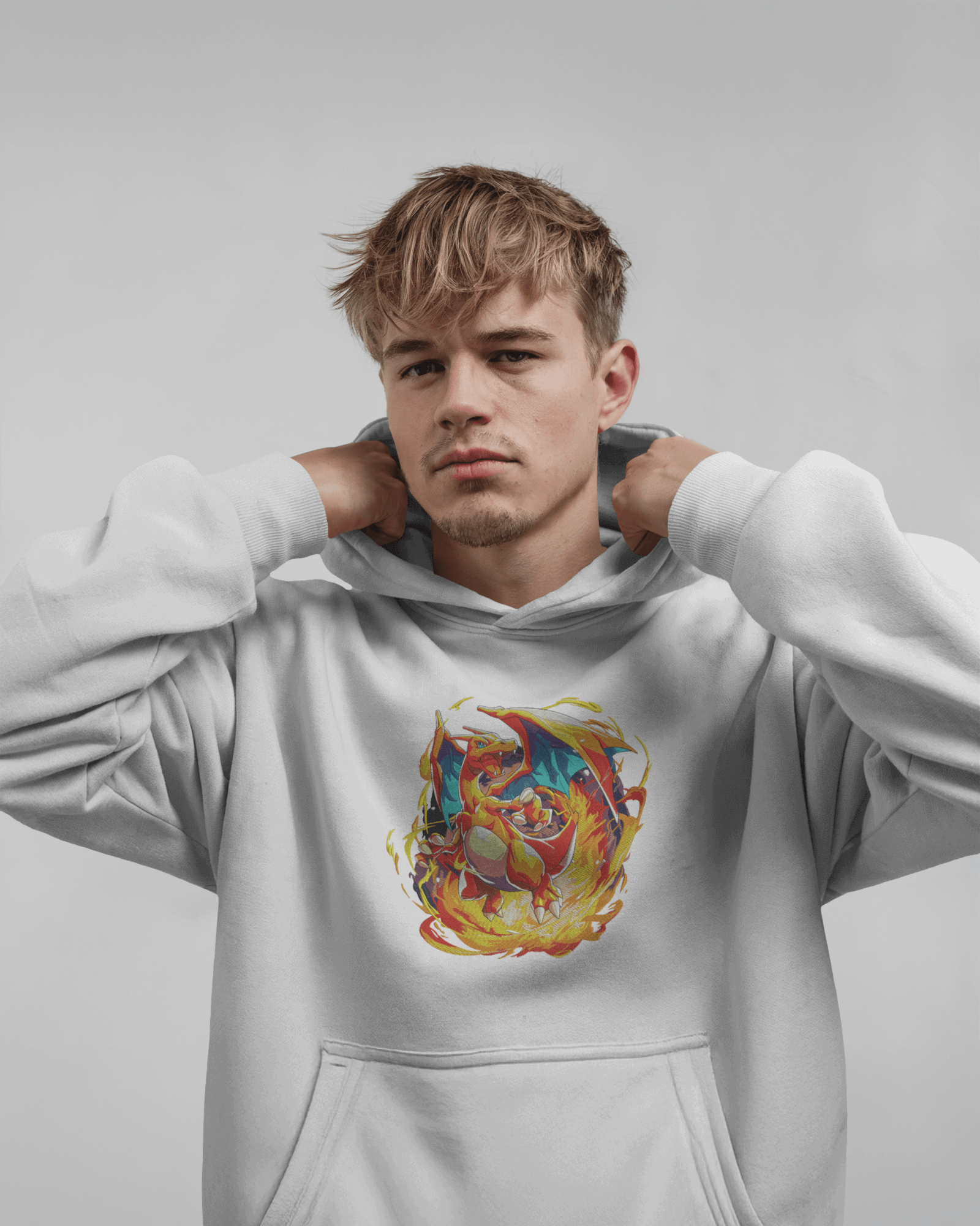 Hoodie Charizard Premium Embroidered Design - TM SignatureHoodie Charizard Premium Embroidered DesignHoodieTM SignatureWhiteXSCotton