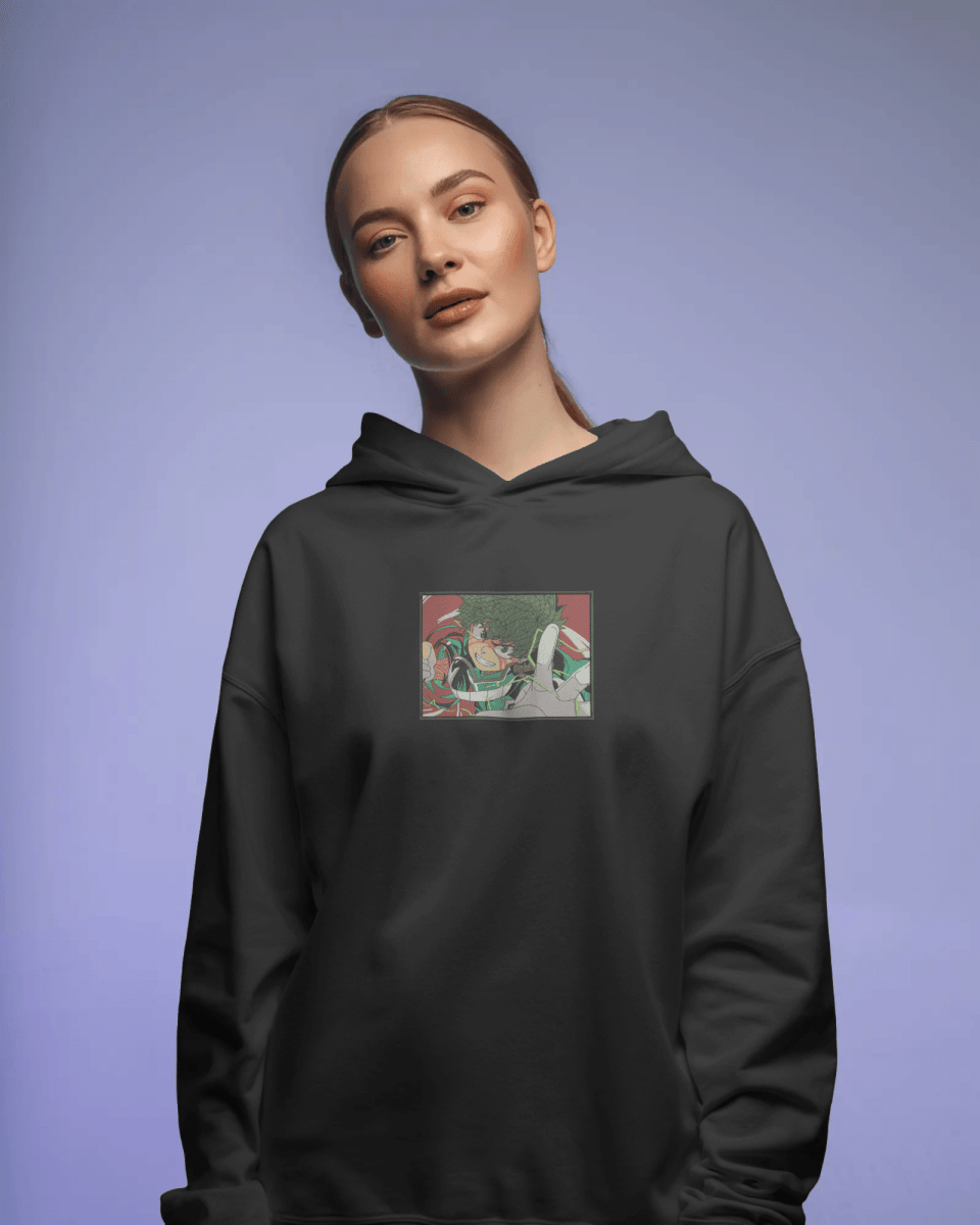 Hoodie "Deku" Midoriya - My Hero Academia Embroidered Design - TM SignatureHoodie "Deku" Midoriya - My Hero Academia Embroidered DesignHoodieTM SignatureBlackXSCotton