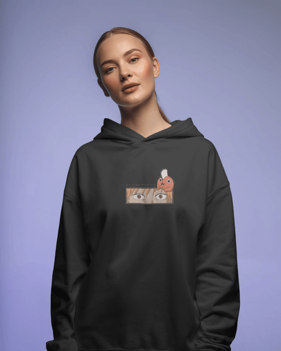 Hoodie Denji and Pochita Embroidered Design - TM SignatureHoodie Denji and Pochita Embroidered DesignHoodieTM SignatureBlackXSCotton
