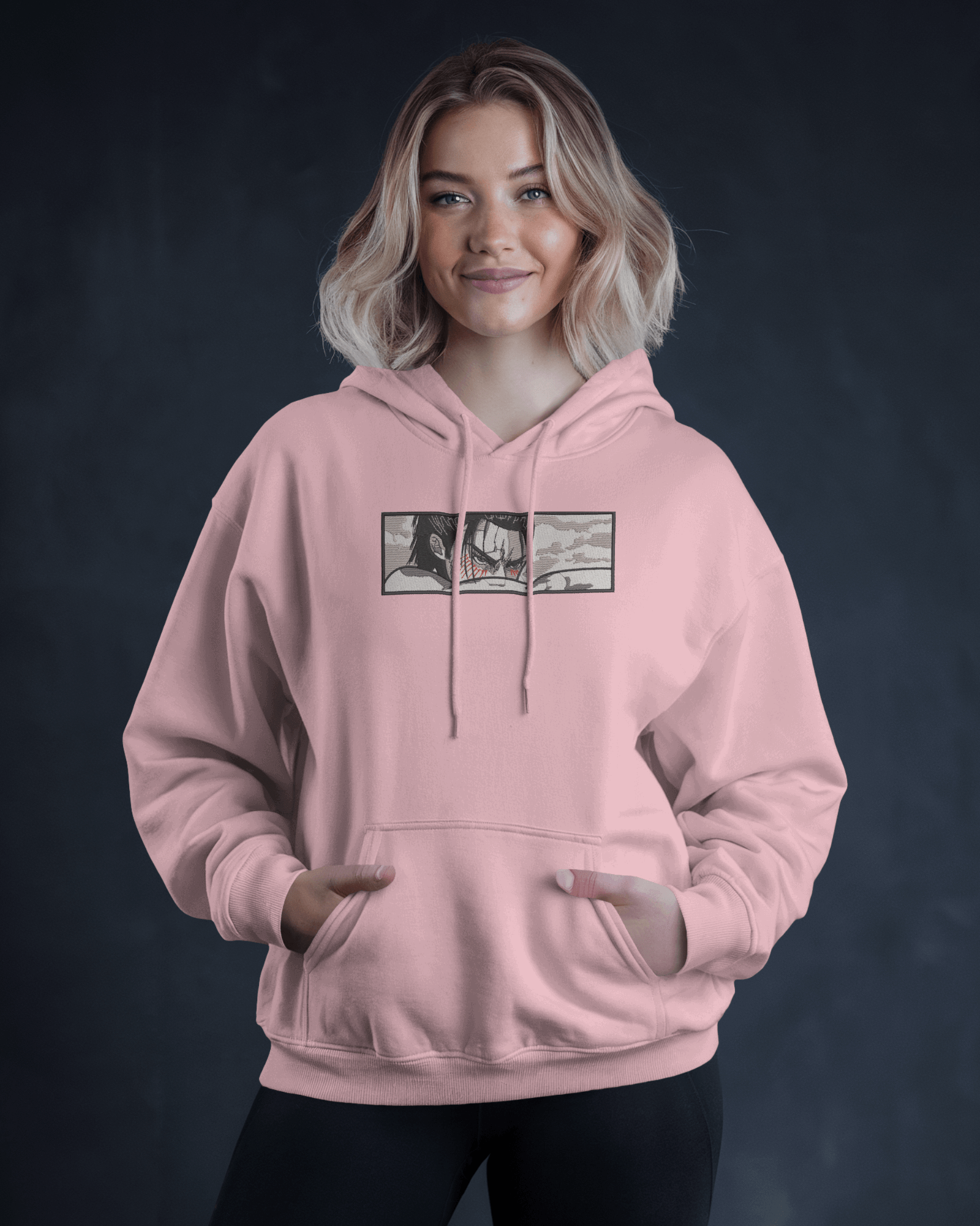 Hoodie Eren Yeager Attack on Titan Embroidered Design - TM SignatureHoodie Eren Yeager Attack on Titan Embroidered DesignHoodieTM SignaturePinkXSCotton