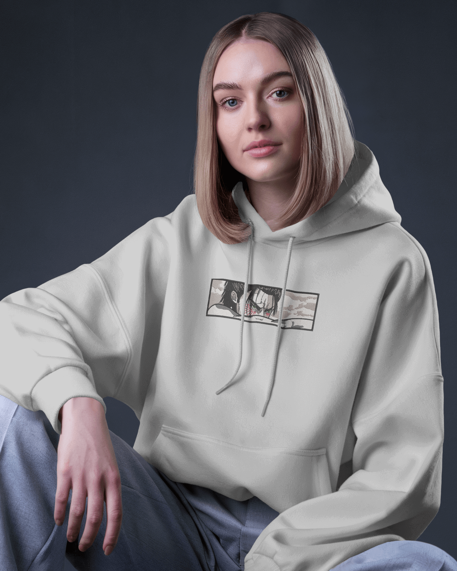 Hoodie Eren Yeager Attack on Titan Embroidered Design - TM SignatureHoodie Eren Yeager Attack on Titan Embroidered DesignHoodieTM SignatureSilverXSCotton