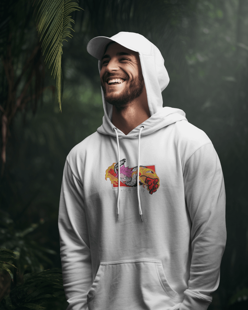 Hoodie Fire Punch Natsu Dragneel Embroidered Design - TM SignatureHoodie Fire Punch Natsu Dragneel Embroidered DesignHoodieTM SignatureWhiteXSCotton