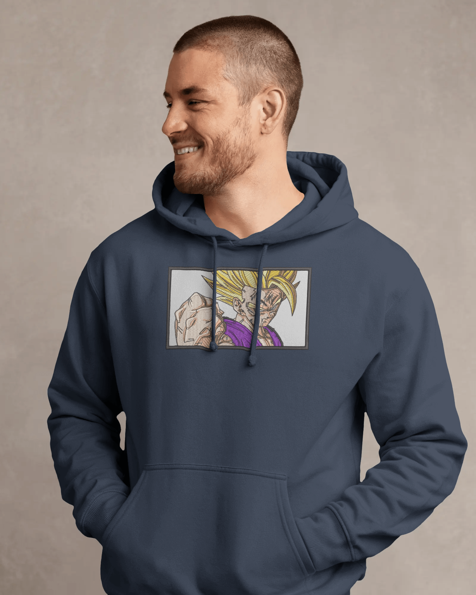 Hoodie Gohan Back Fist Embroidered Design - TM SignatureHoodie Gohan Back Fist Embroidered DesignHoodieTM SignatureNavyXSCotton