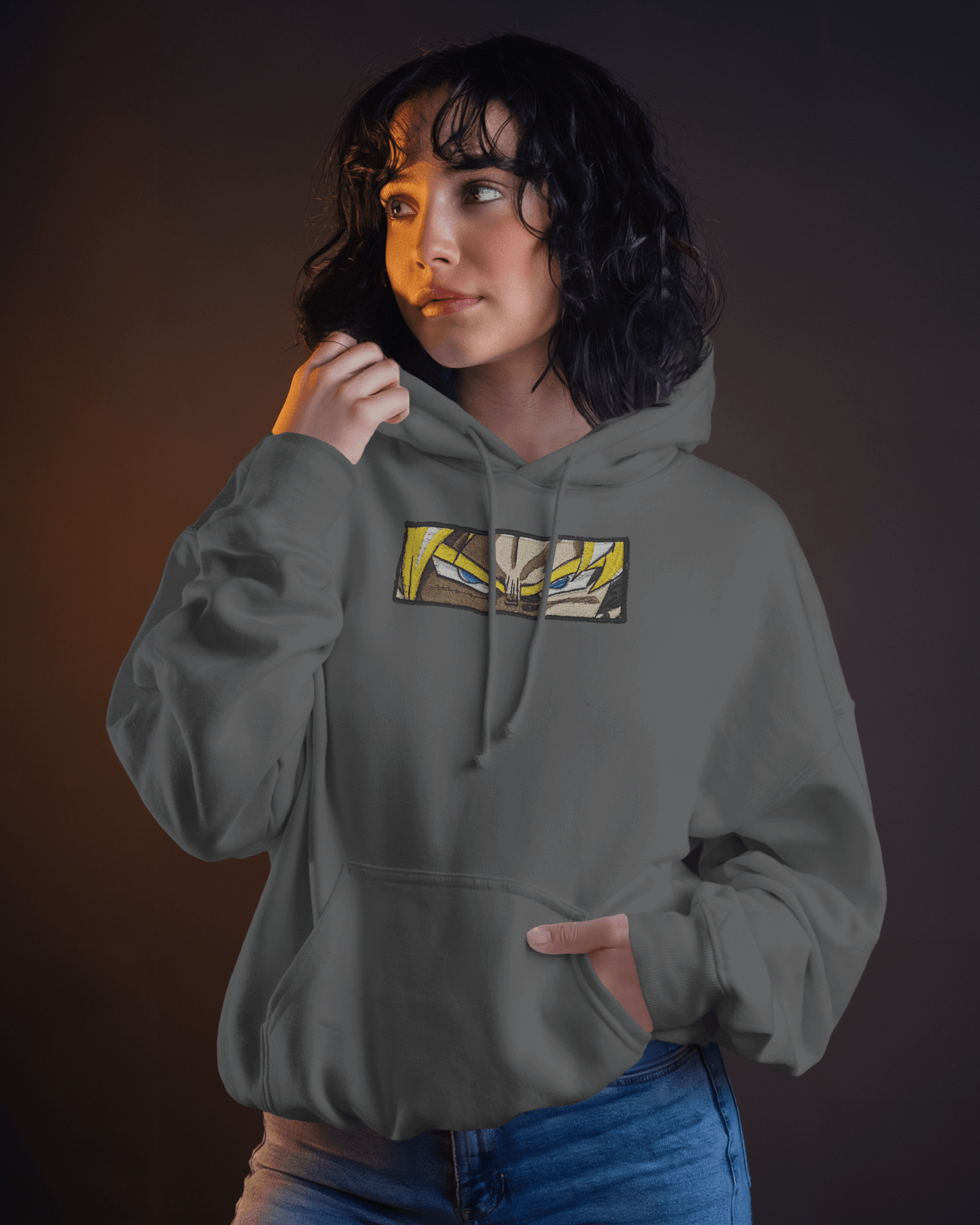 Hoodie Goku Box Embroidered Design - TM SignatureHoodie Goku Box Embroidered DesignHoodieTM SignatureGrayXSCotton