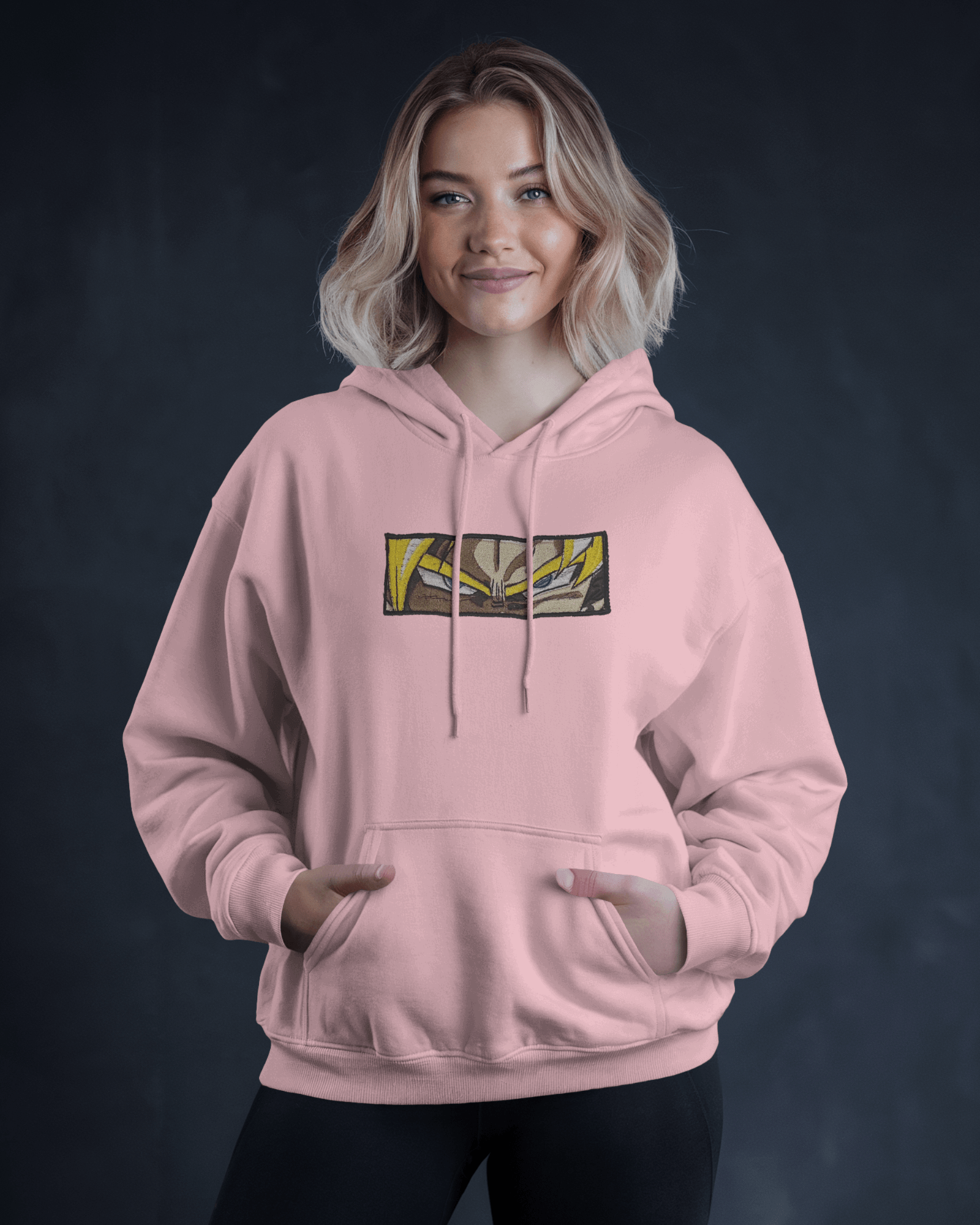 Hoodie Goku Box Embroidered Design - TM SignatureHoodie Goku Box Embroidered DesignHoodieTM SignaturePinkXSCotton