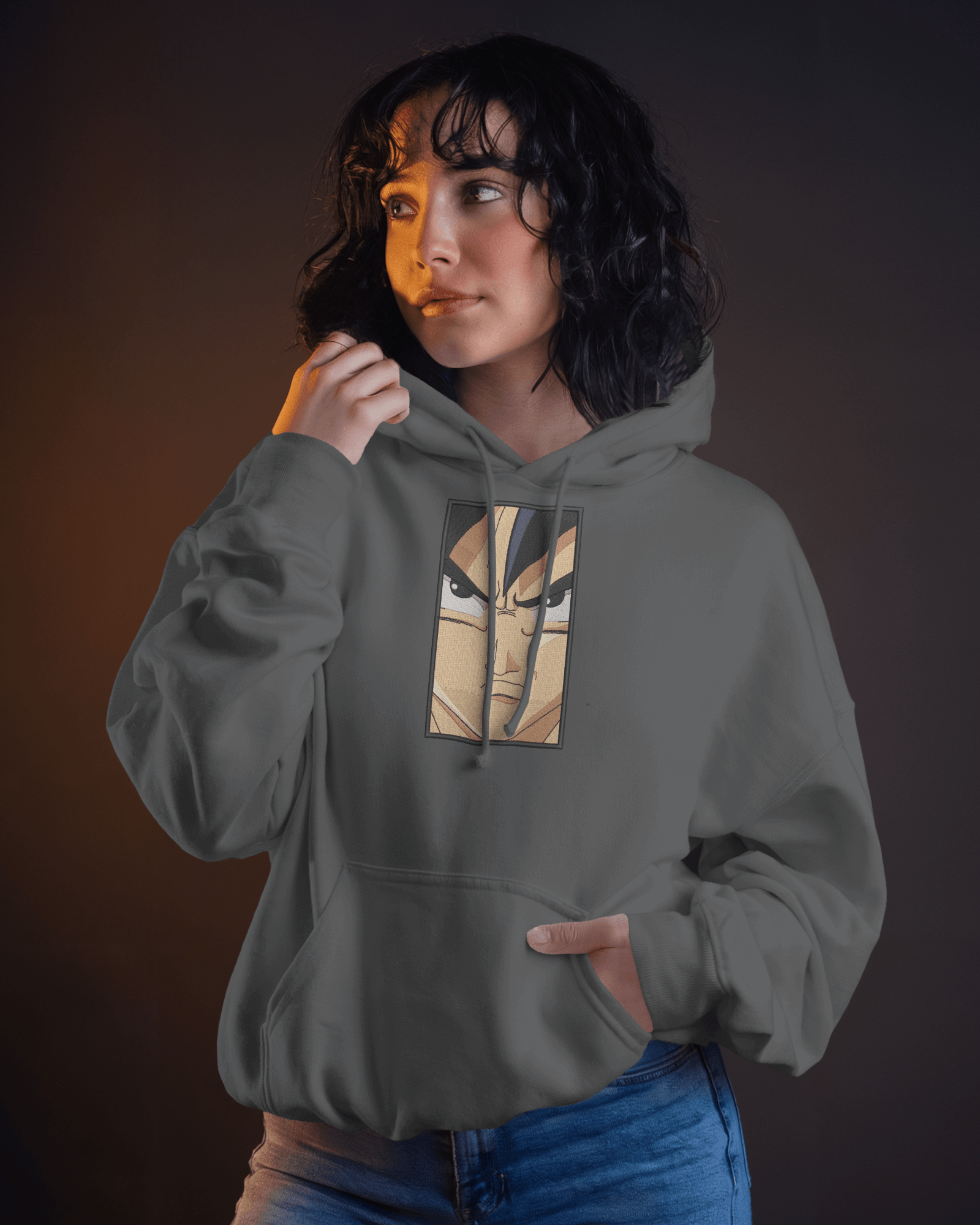 Hoodie Goku Face Embroidered Design - TM SignatureHoodie Goku Face Embroidered DesignHoodieTM SignatureGrayXSCotton