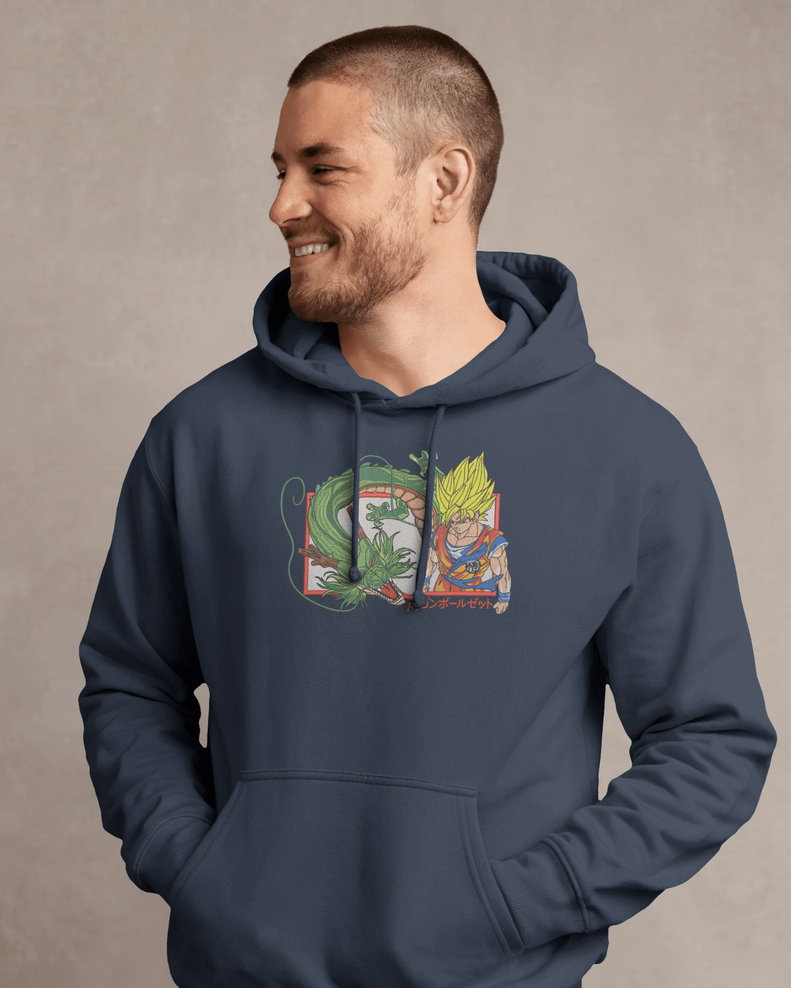 Hoodie Goku & Shenron Embroidered Design - TM SignatureHoodie Goku & Shenron Embroidered DesignHoodieTM SignatureNavyXSCotton