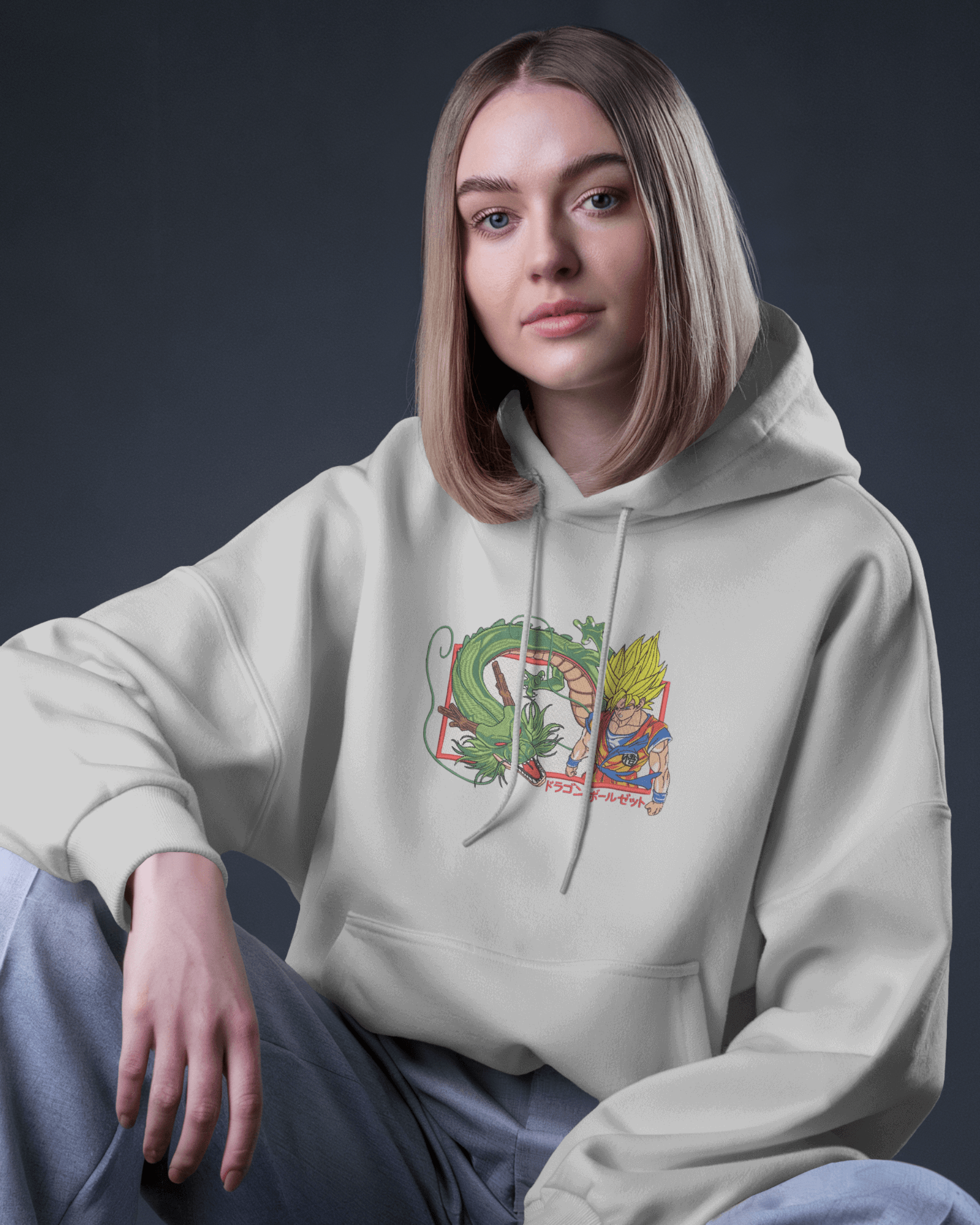 Hoodie Goku & Shenron Embroidered Design - TM SignatureHoodie Goku & Shenron Embroidered DesignHoodieTM SignatureSilverXSCotton