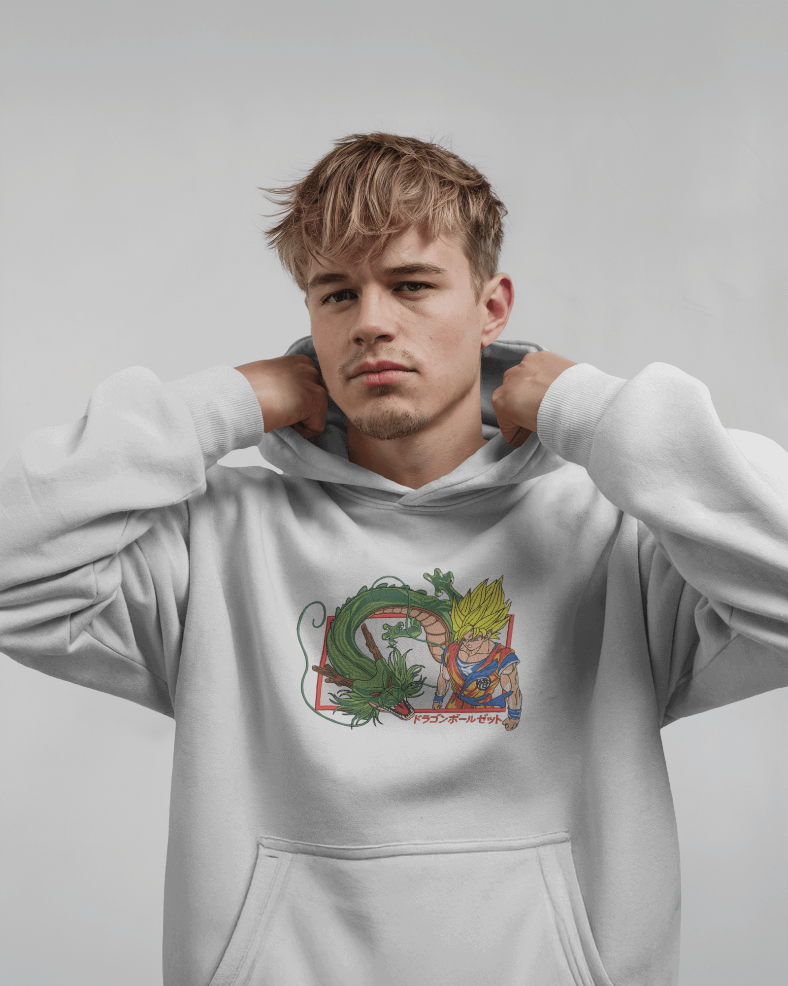 Hoodie Goku & Shenron Embroidered Design - TM SignatureHoodie Goku & Shenron Embroidered DesignHoodieTM SignatureWhiteXSCotton