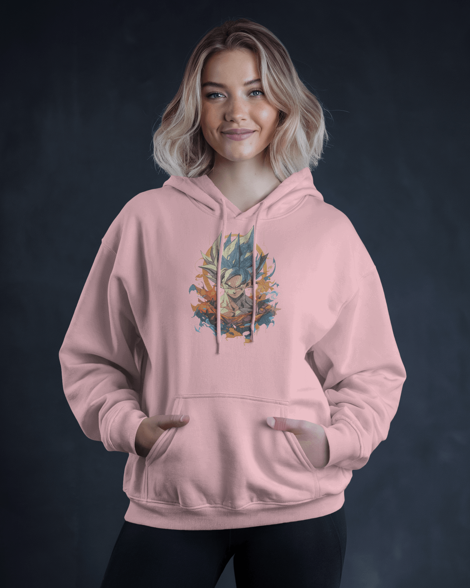 Hoodie Goku Ultra Premium Embroidered Design - TM SignatureHoodie Goku Ultra Premium Embroidered DesignHoodieTM SignaturePinkXSCotton