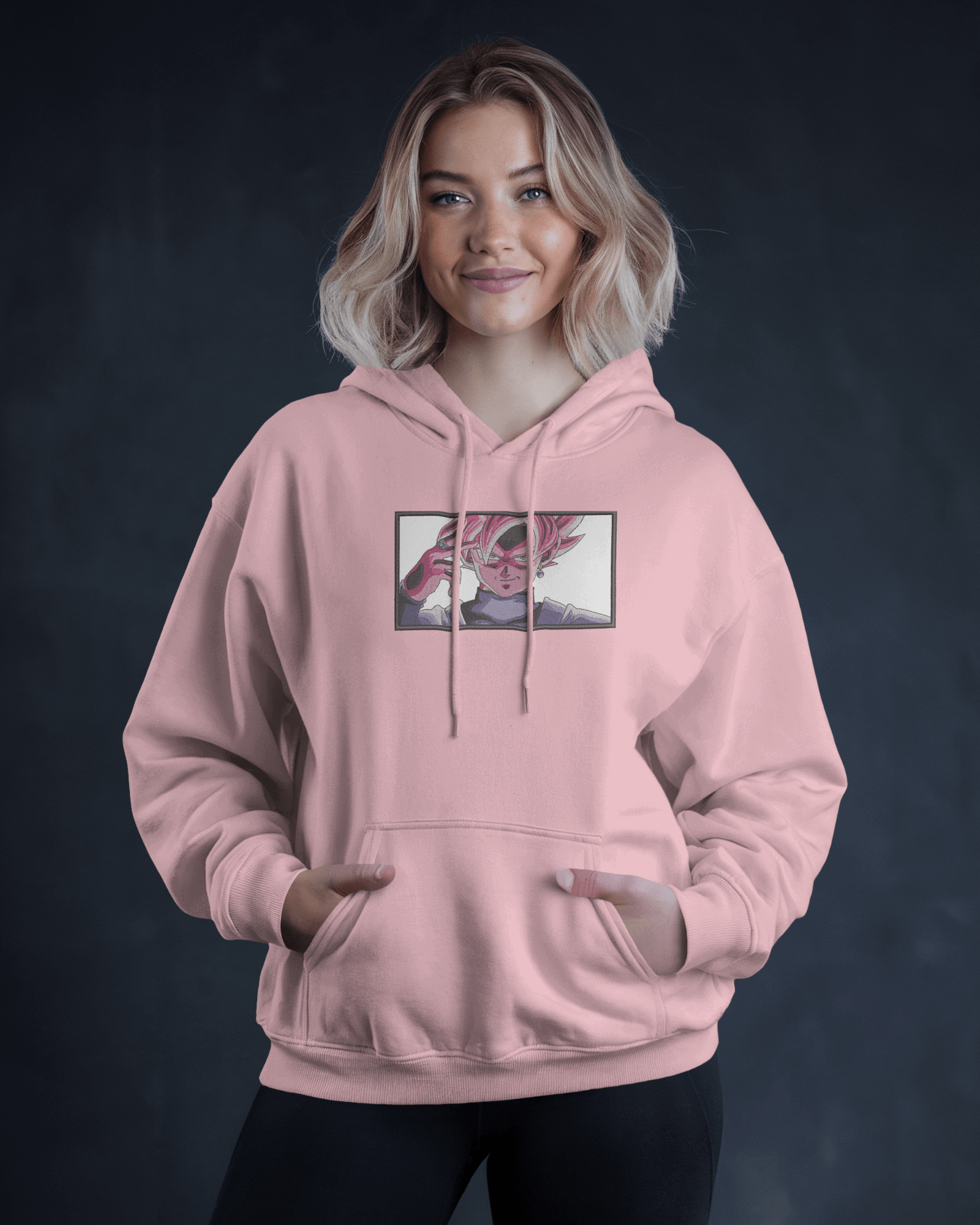 Hoodie Goku V2 Embroidered Design - TM SignatureHoodie Goku V2 Embroidered DesignHoodieTM SignaturePinkXSCotton