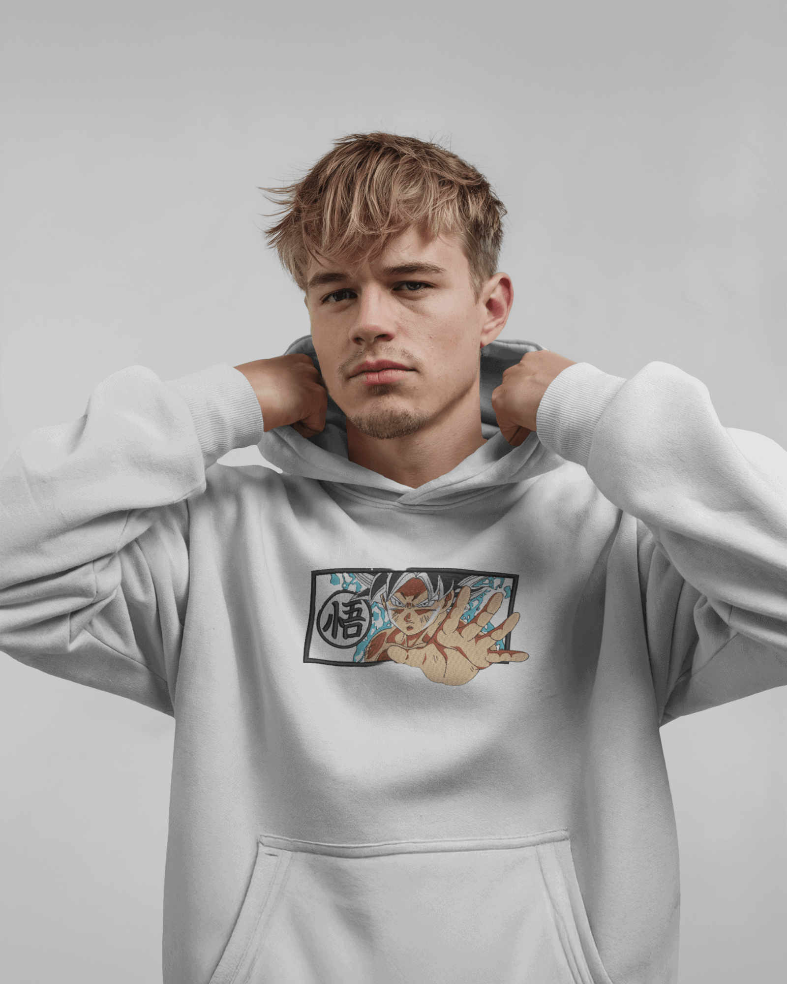 Hoodie Goku X Embroidered Design - TM SignatureHoodie Goku X Embroidered DesignHoodieTM SignatureWhiteXSCotton