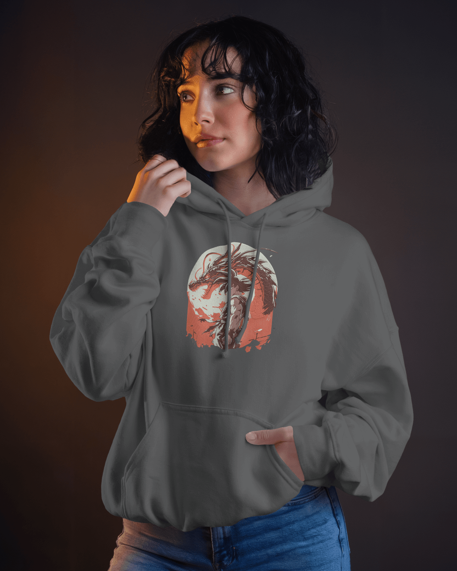 Hoodie Goku x Shenlong Premium Embroidered Design - TM SignatureHoodie Goku x Shenlong Premium Embroidered DesignHoodieTM SignatureGrayXSCotton