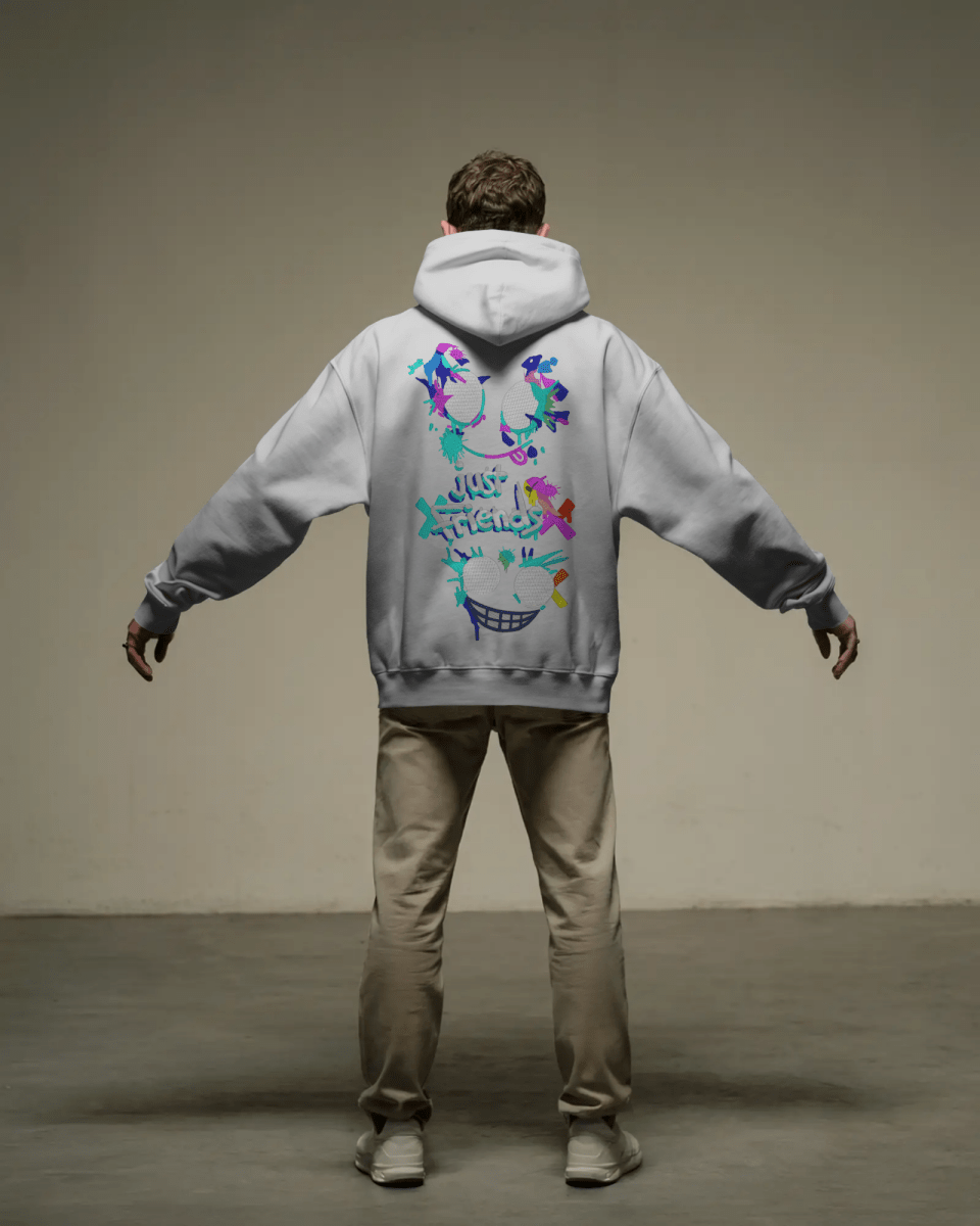 Hoodie "Just Friends" - Glitch Collection - TM SignatureHoodie "Just Friends" - Glitch CollectionHoodieTM SignatureSilverXSCotton