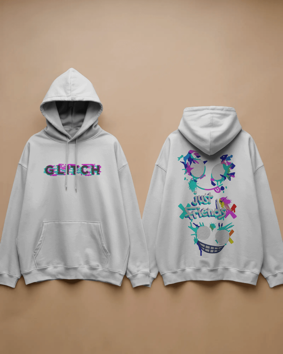 Hoodie "Just Friends" - Glitch Collection - TM SignatureHoodie "Just Friends" - Glitch CollectionHoodieTM SignatureWhiteXSCotton