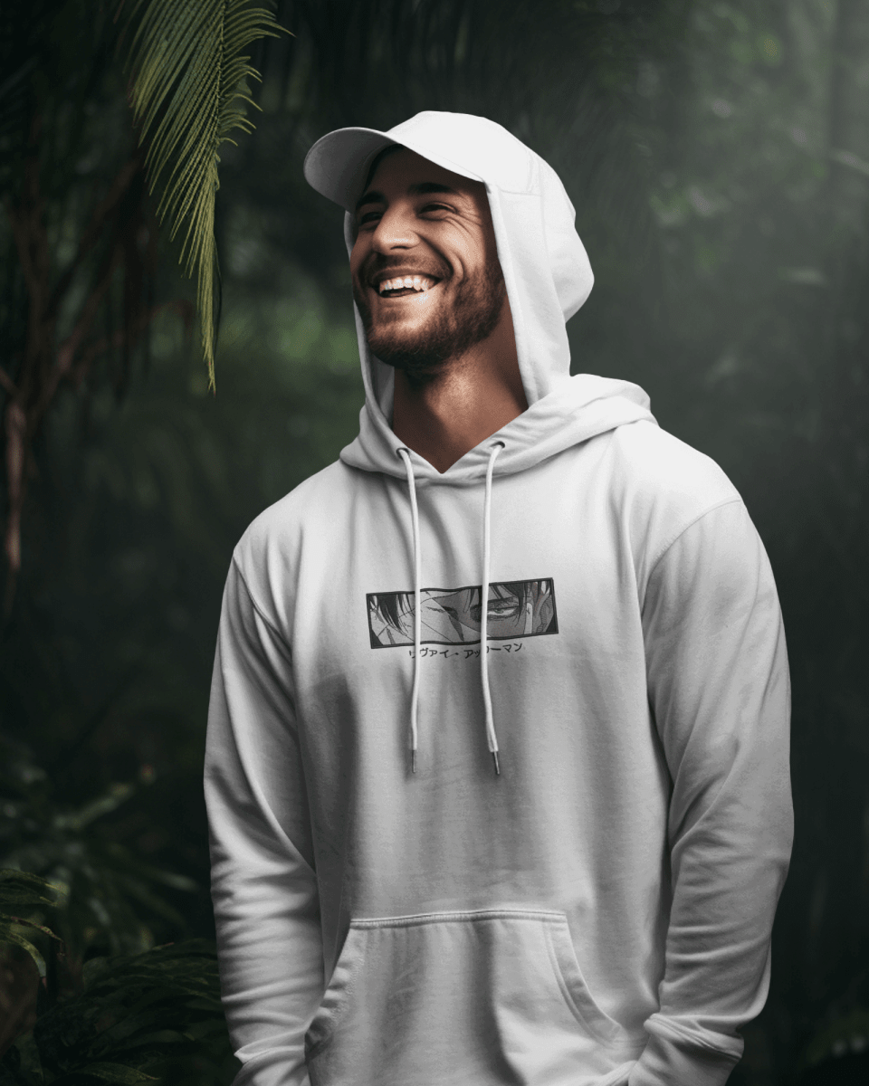 Hoodie Levi Ackerman - Attack on Titan Embroidered Design - TM SignatureHoodie Levi Ackerman - Attack on Titan Embroidered DesignHoodieTM SignatureWhiteXSCotton