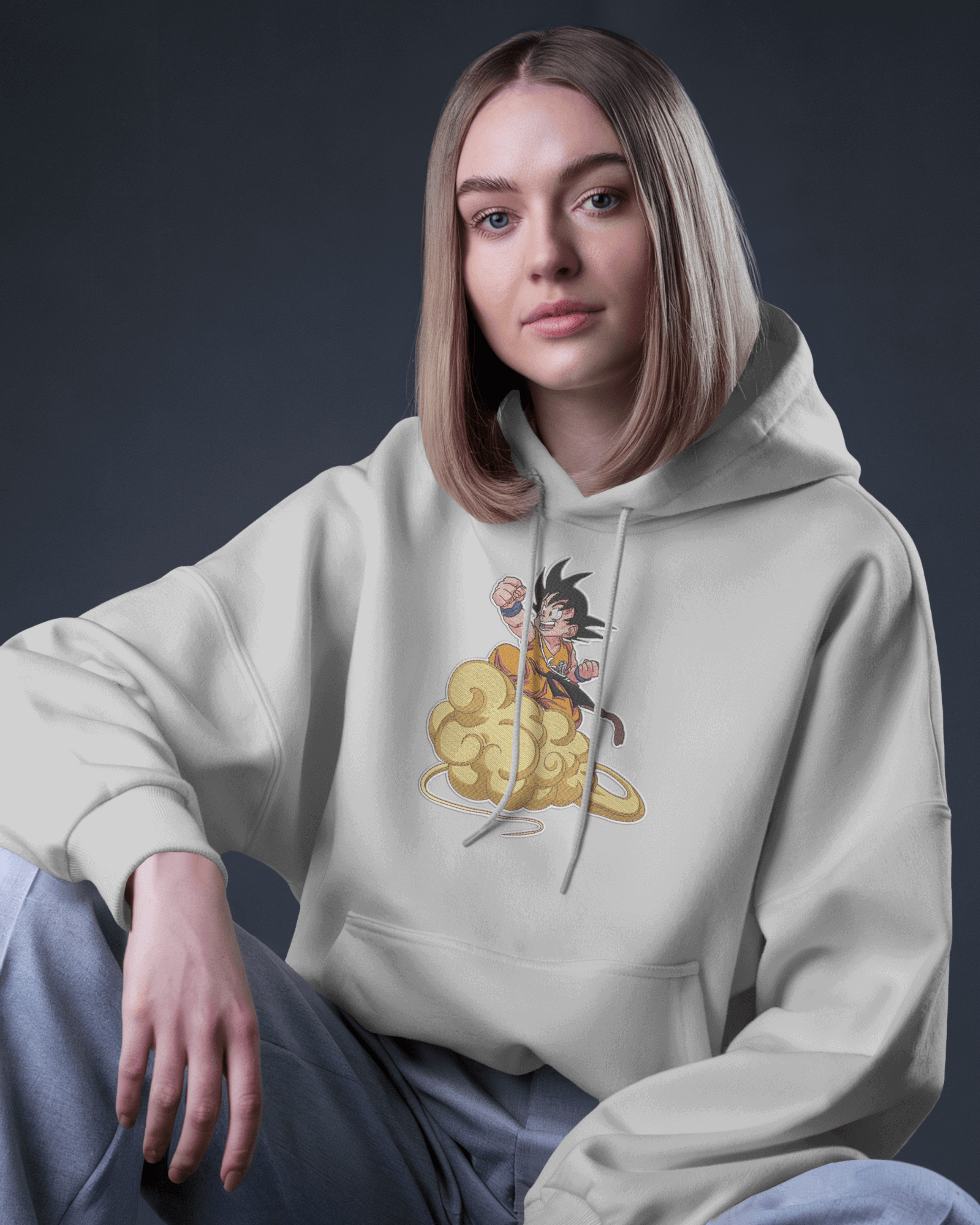 Hoodie Little Goku Embroidered Design - TM SignatureHoodie Little Goku Embroidered DesignHoodieTM SignatureSilverXSCotton