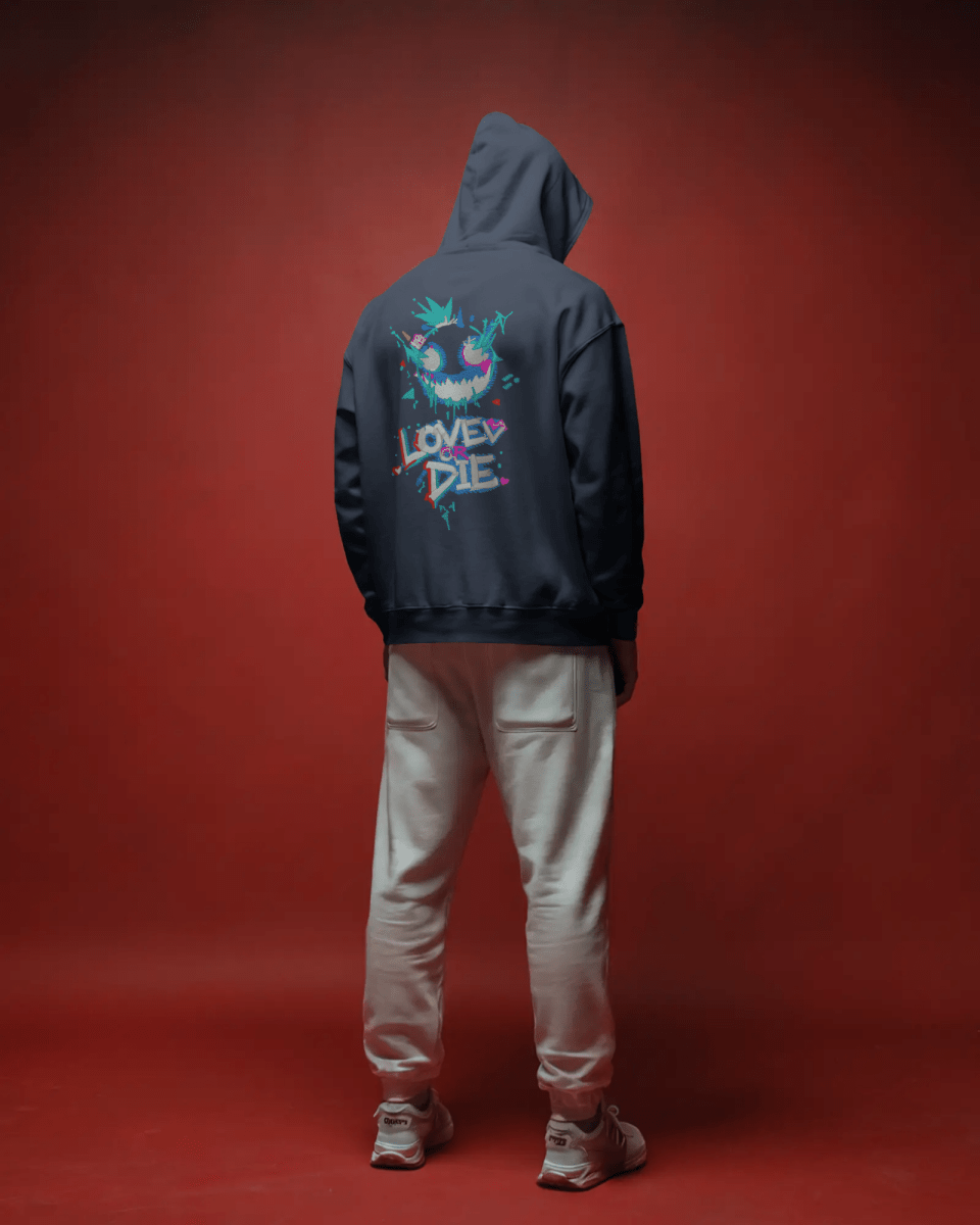 Hoodie "Love Or Die" - Glitch Collection - TM SignatureHoodie "Love Or Die" - Glitch CollectionHoodieTM SignatureNavy BlueXSCotton