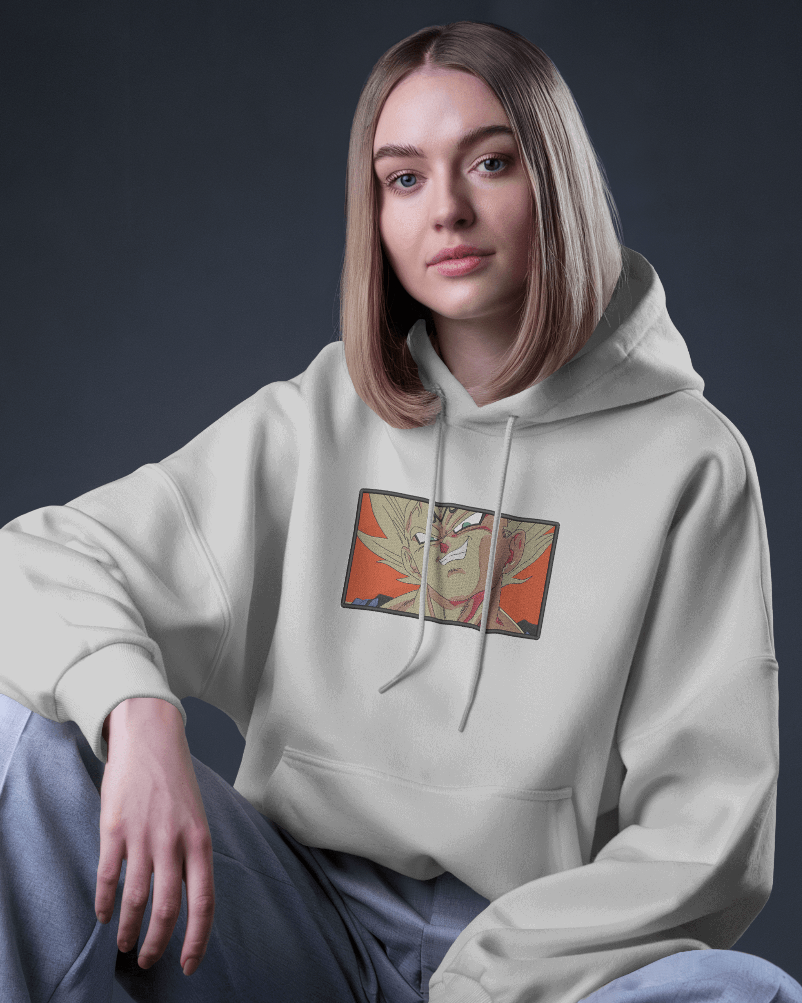 Hoodie Majin Vegeta Embroidered Design - TM SignatureHoodie Majin Vegeta Embroidered DesignHoodieTM SignatureSilverXSCotton
