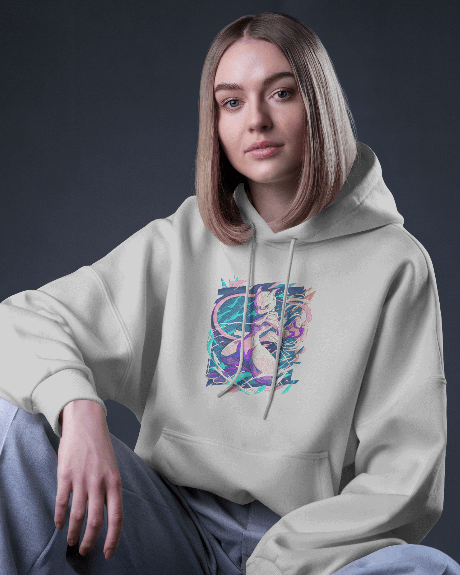 Hoodie Mewtwo Premium Embroidered Design - TM SignatureHoodie Mewtwo Premium Embroidered DesignHoodieTM SignatureSilverXSCotton