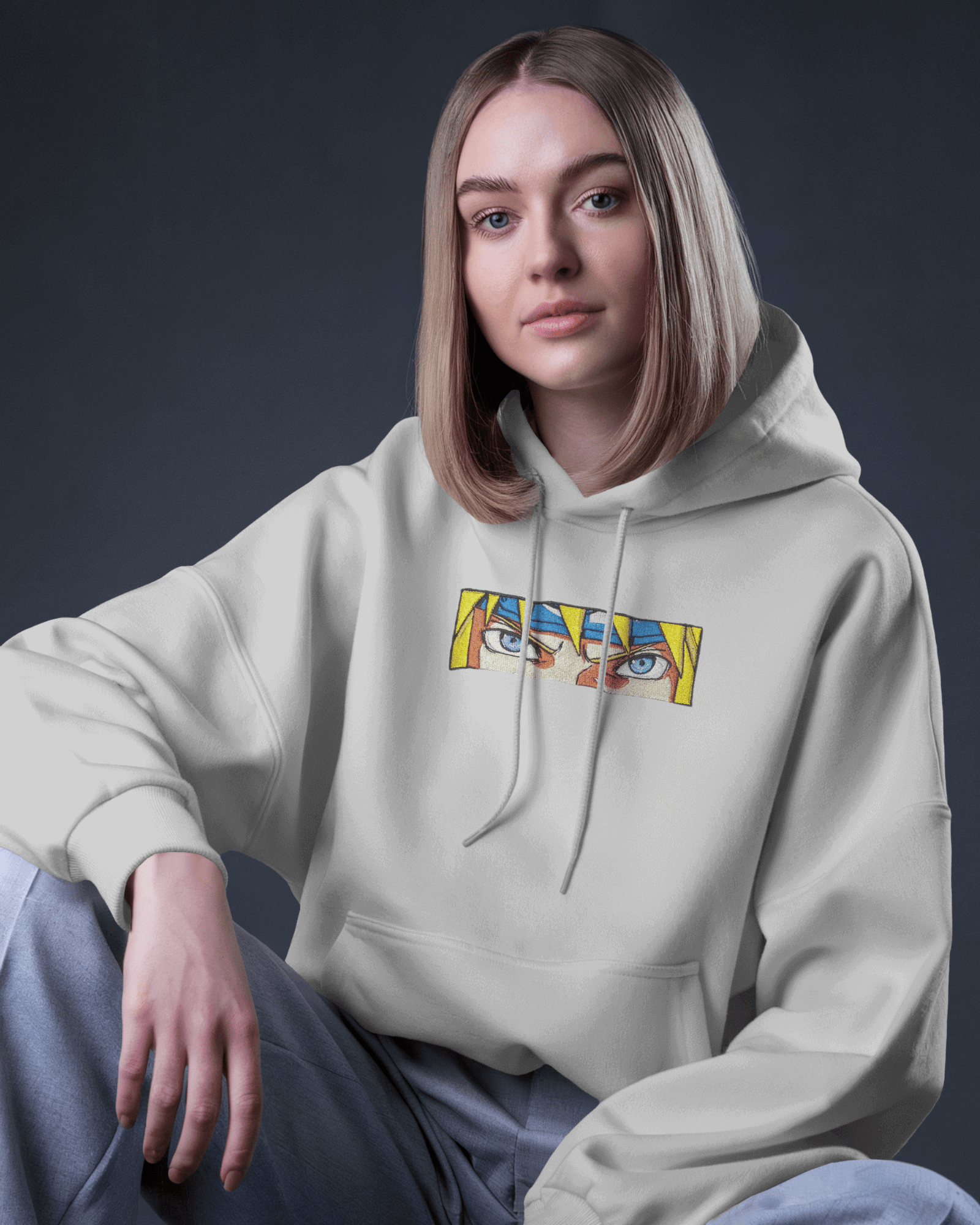 Hoodie Minato Eyes Embroidered Design - TM SignatureHoodie Minato Eyes Embroidered DesignHoodieTM SignatureSilverXSCotton