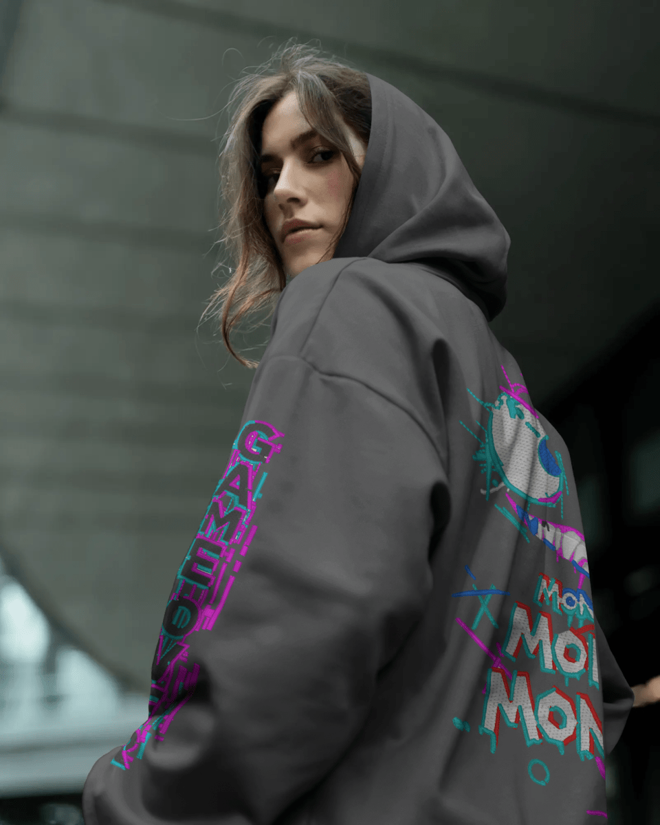 Hoodie "Money, Money Money" - Glitch Collection - TM SignatureHoodie "Money, Money Money" - Glitch CollectionHoodieTM SignatureDark GrayXSCotton