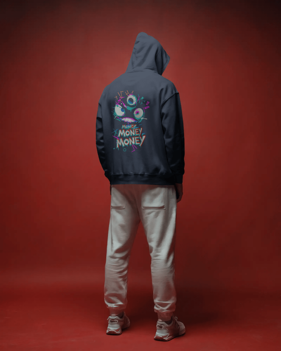 Hoodie "Money, Money Money" - Glitch Collection - TM SignatureHoodie "Money, Money Money" - Glitch CollectionHoodieTM SignatureNavy BlueXSCotton