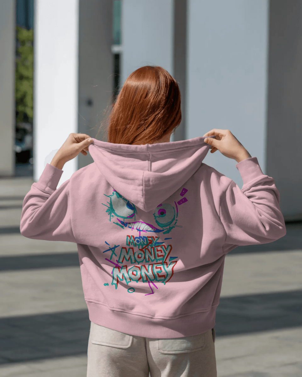 Hoodie "Money, Money Money" - Glitch Collection - TM SignatureHoodie "Money, Money Money" - Glitch CollectionHoodieTM SignaturePinkXSCotton