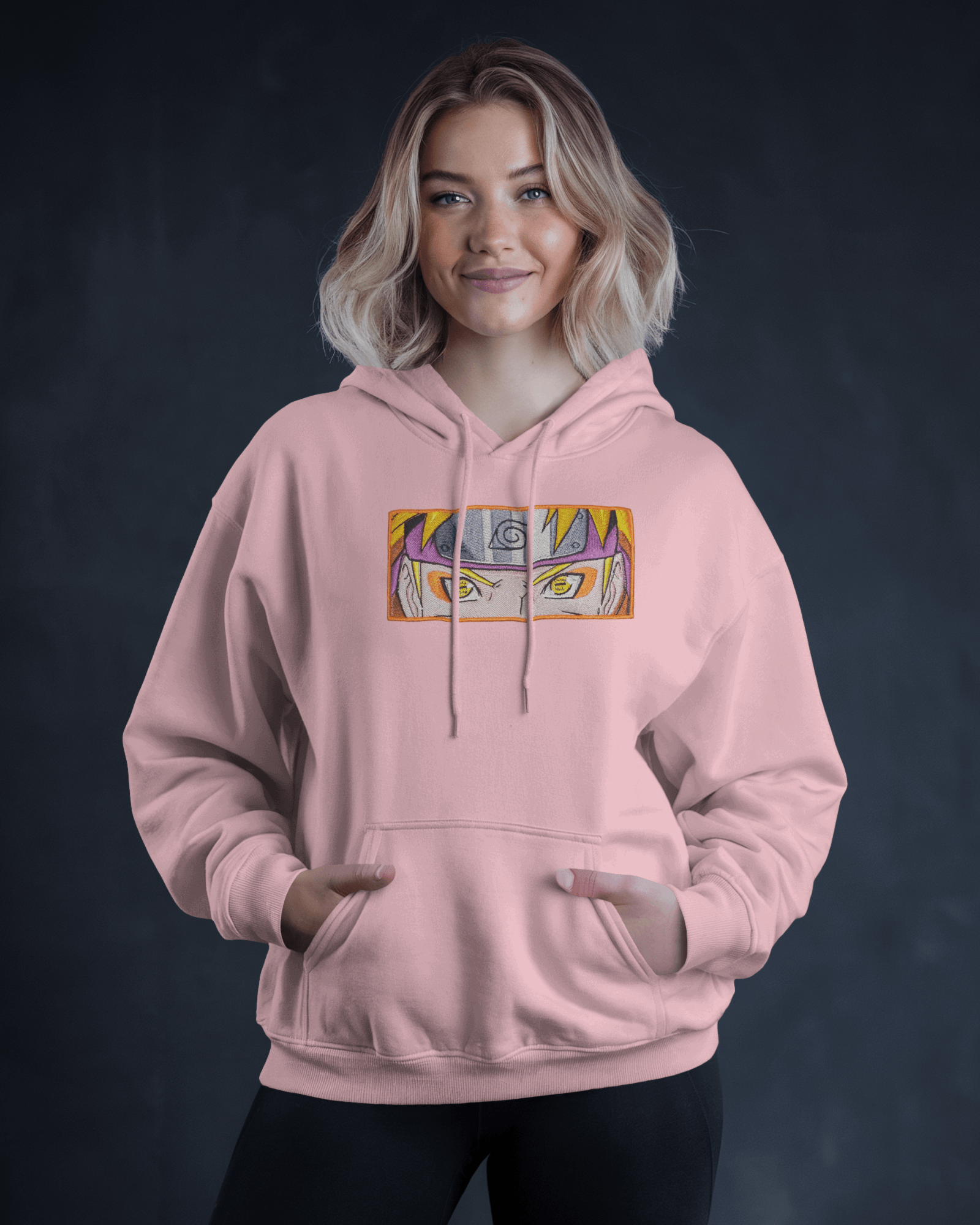 Hoodie Naruto Embroidered Design - TM SignatureHoodie Naruto Embroidered DesignHoodieTM SignaturePinkXSCotton