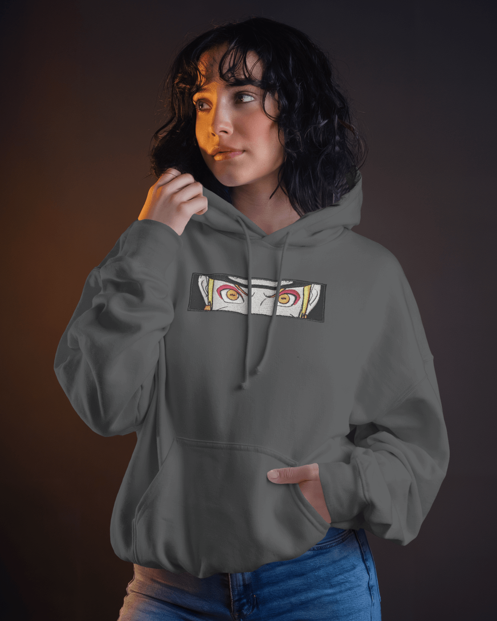 Hoodie Naruto Eyes Boxed Embroidered Design - TM SignatureHoodie Naruto Eyes Boxed Embroidered DesignHoodieTM SignatureGrayXSCotton