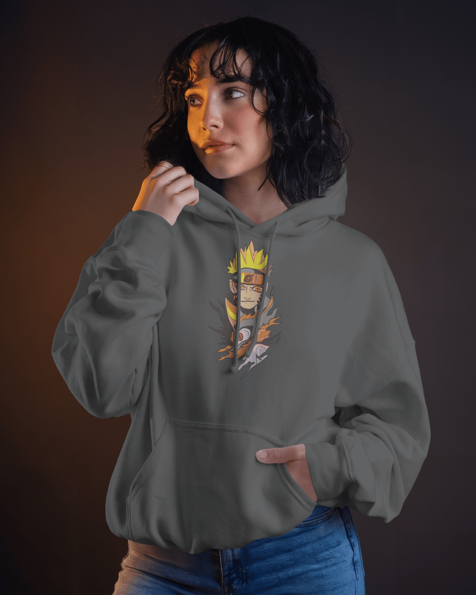 Hoodie Naruto & Kurama Embroidered Design - TM SignatureHoodie Naruto & Kurama Embroidered DesignHoodieTM SignatureGrayXSCotton