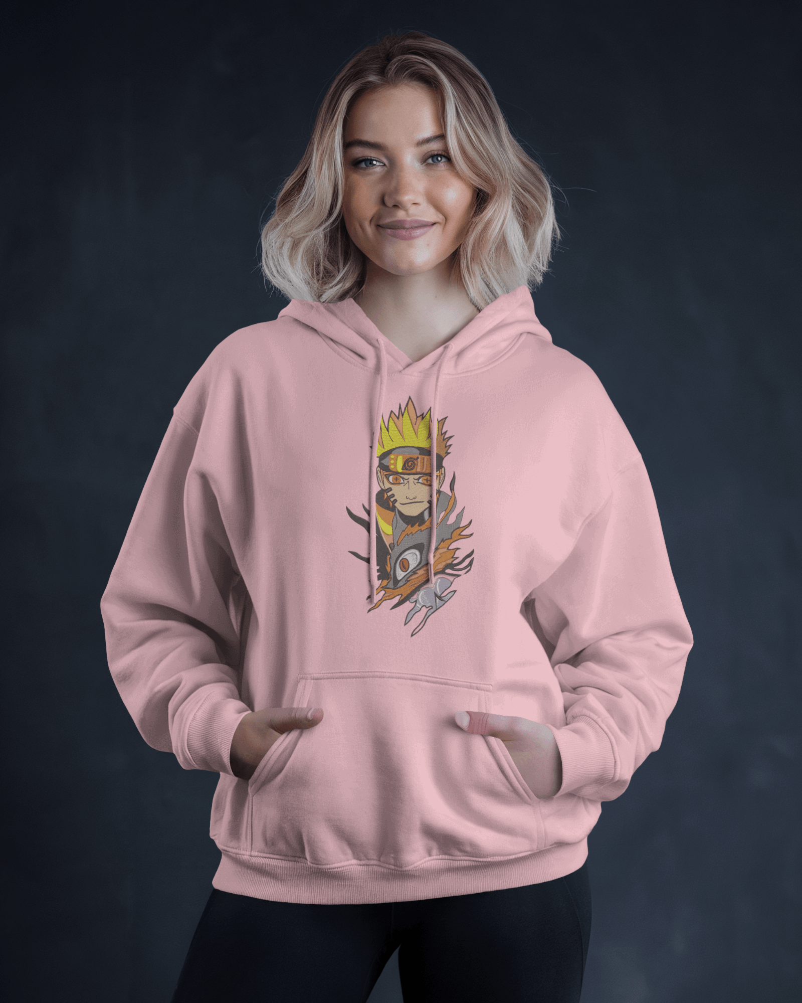 Hoodie Naruto & Kurama Embroidered Design - TM SignatureHoodie Naruto & Kurama Embroidered DesignHoodieTM SignaturePinkXSCotton