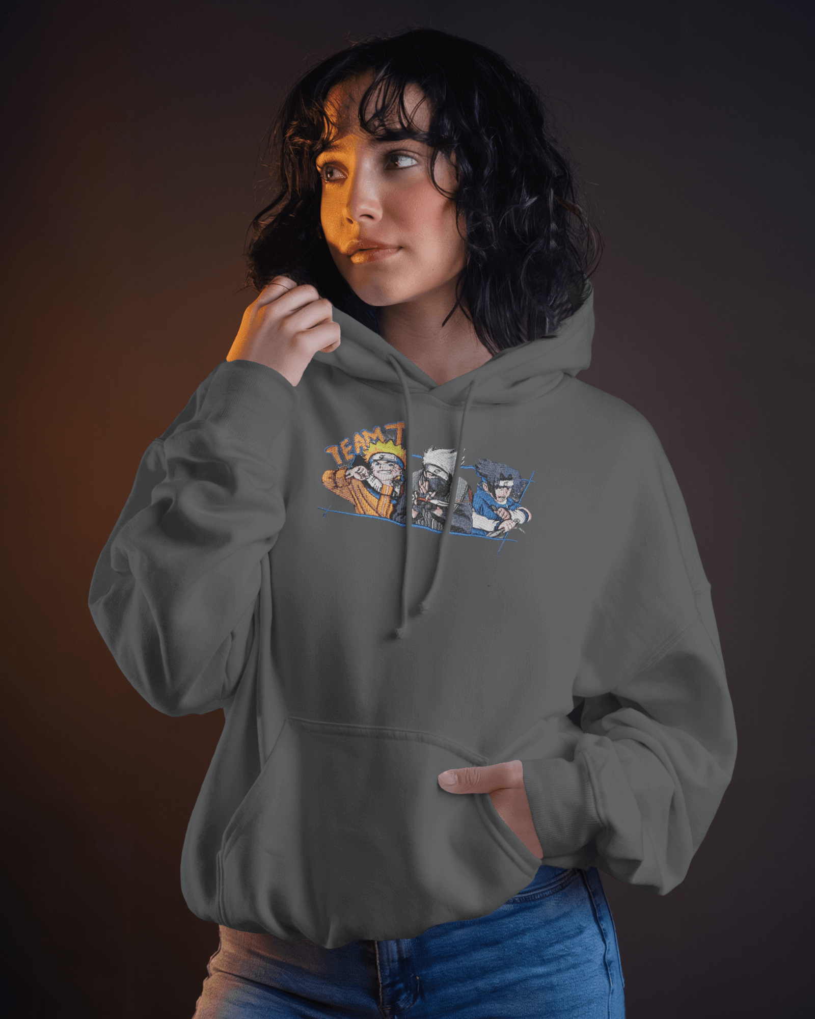 Hoodie Naruto Team 7 Embroidered Design - TM SignatureHoodie Naruto Team 7 Embroidered DesignHoodieTM SignatureGrayXSCotton