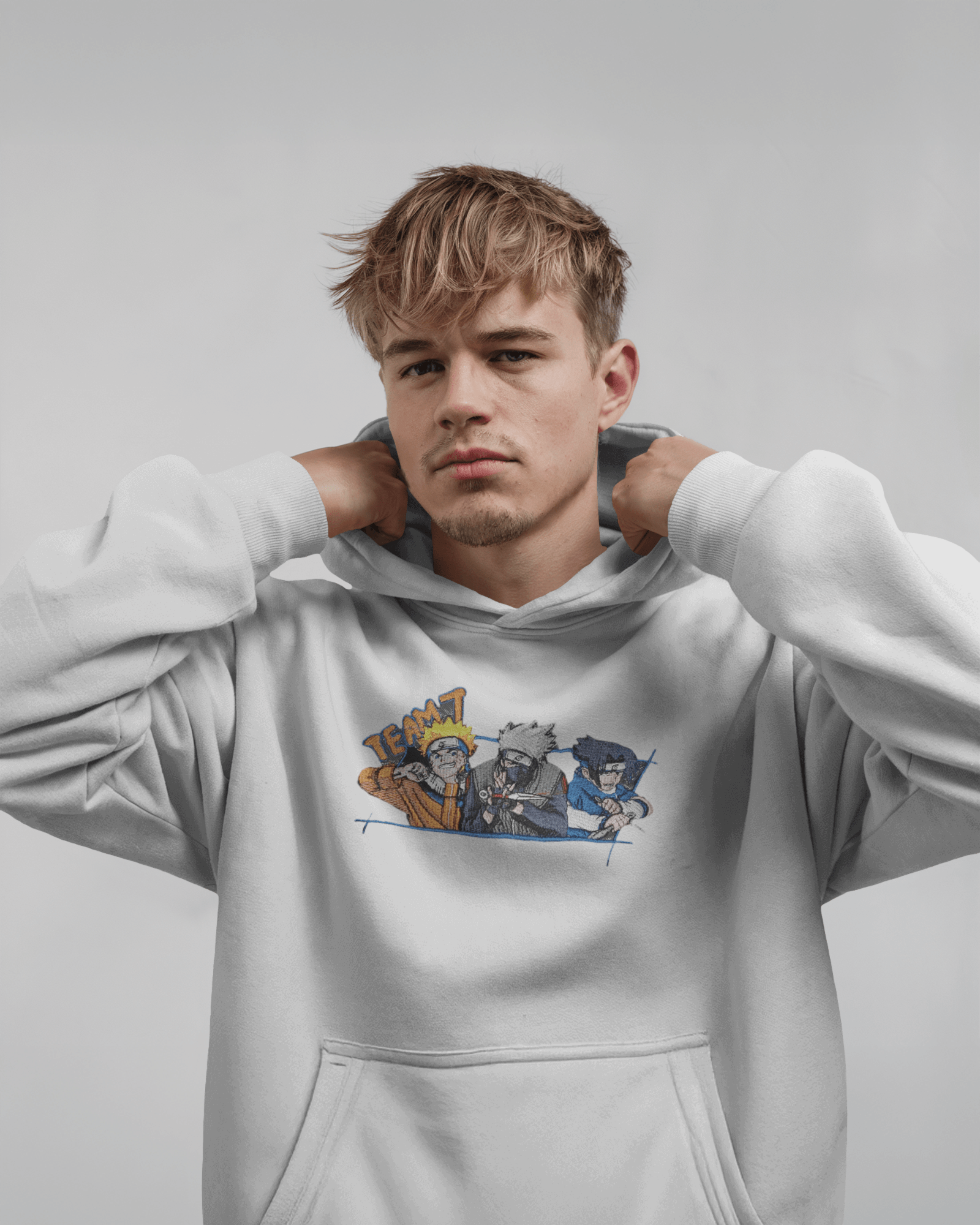 Hoodie Naruto Team 7 Embroidered Design - TM SignatureHoodie Naruto Team 7 Embroidered DesignHoodieTM SignatureWhiteXSCotton