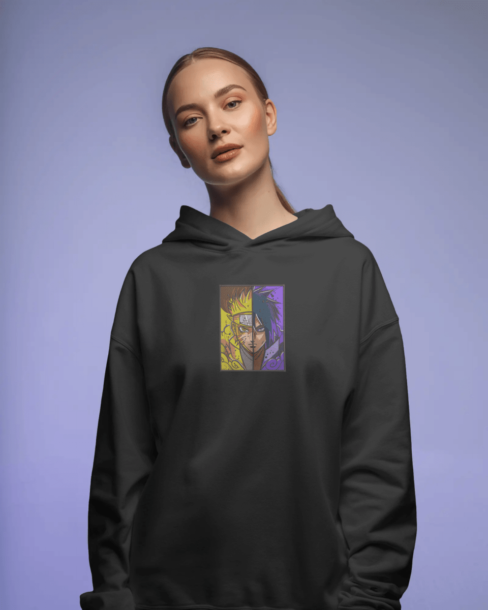 Hoodie Naruto Uzumaki and Sasuke Uchiha Embroidered Design - TM SignatureHoodie Naruto Uzumaki and Sasuke Uchiha Embroidered DesignHoodieTM SignatureBlackXSCotton