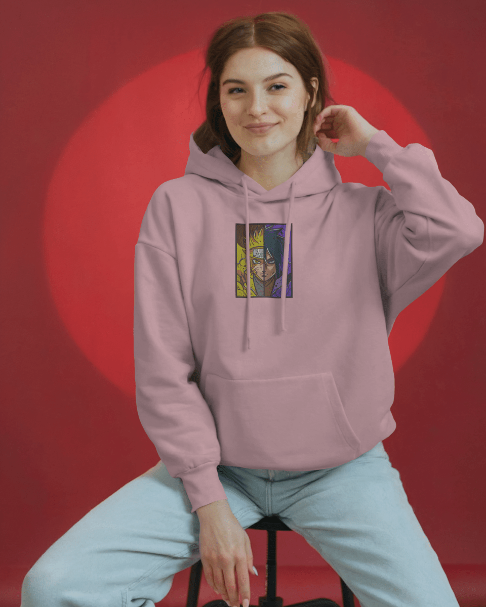 Hoodie Naruto Uzumaki and Sasuke Uchiha Embroidered Design - TM SignatureHoodie Naruto Uzumaki and Sasuke Uchiha Embroidered DesignHoodieTM SignaturePinkXSCotton