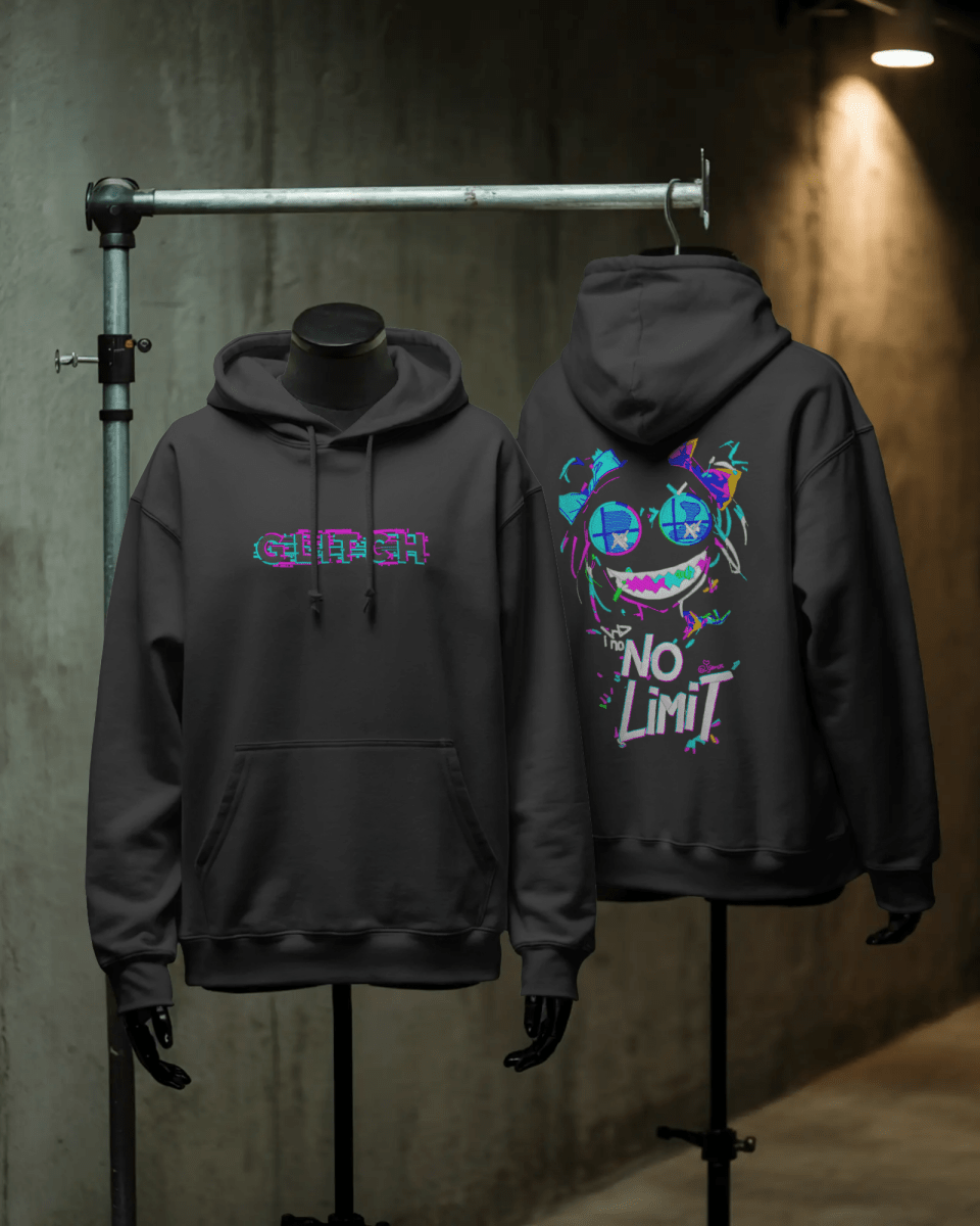 Hoodie "No Limit 2" - Glitch Collection - TM SignatureHoodie "No Limit 2" - Glitch CollectionHoodieTM SignatureBlackXSCotton