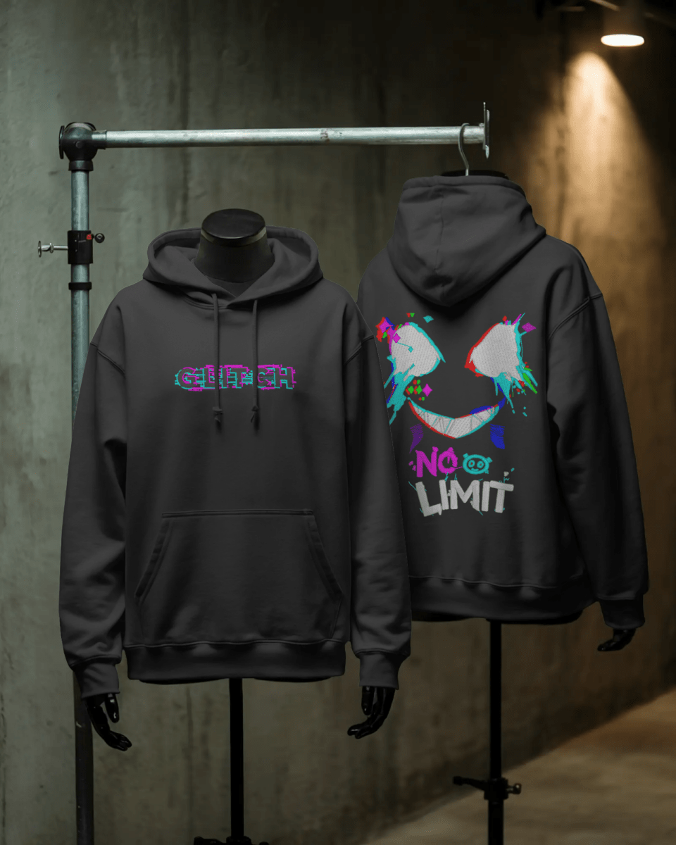 Hoodie "No Limit" - Glitch Collection - TM SignatureHoodie "No Limit" - Glitch CollectionHoodieTM SignatureBlackXSCotton