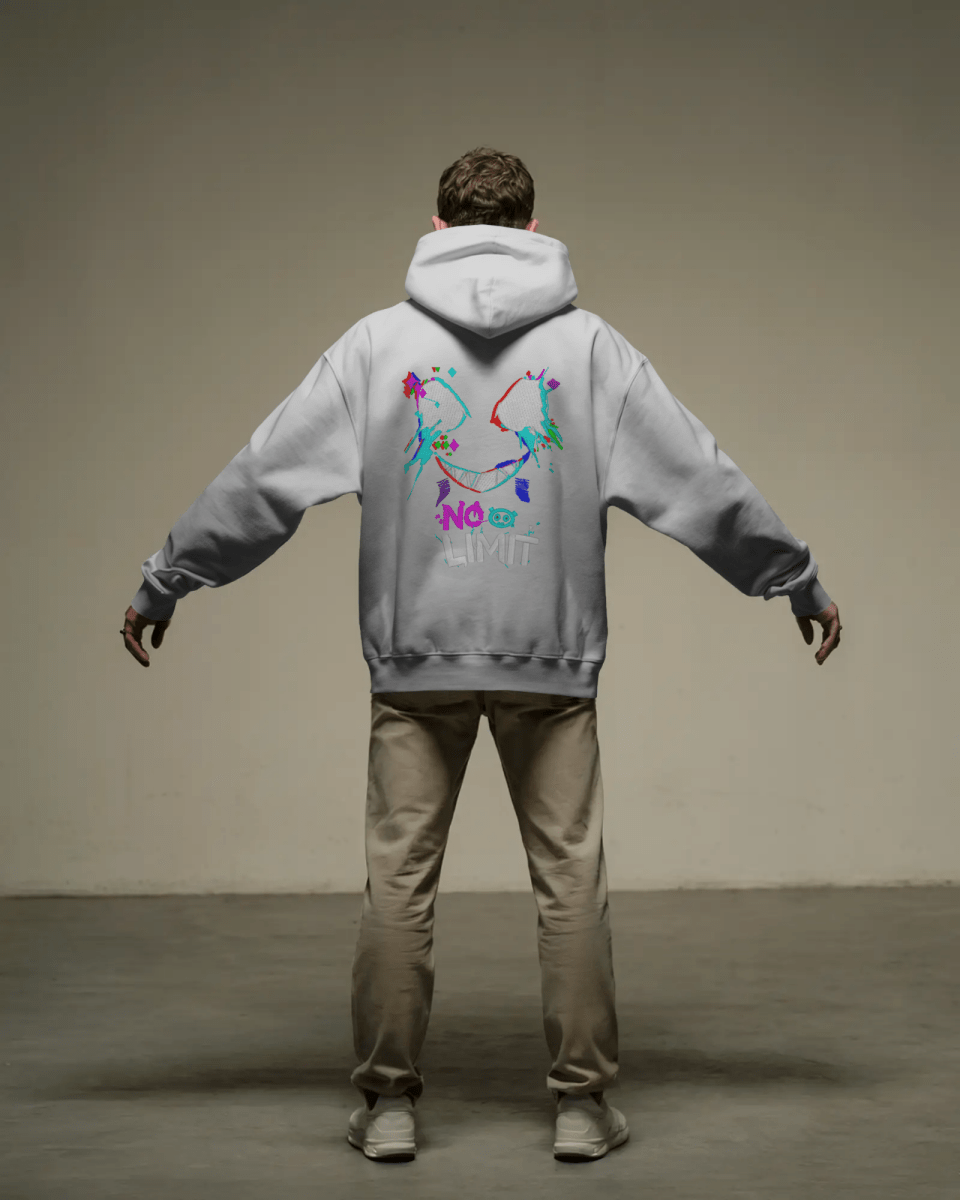 Hoodie "No Limit" - Glitch Collection - TM SignatureHoodie "No Limit" - Glitch CollectionHoodieTM SignatureSilverXSCotton