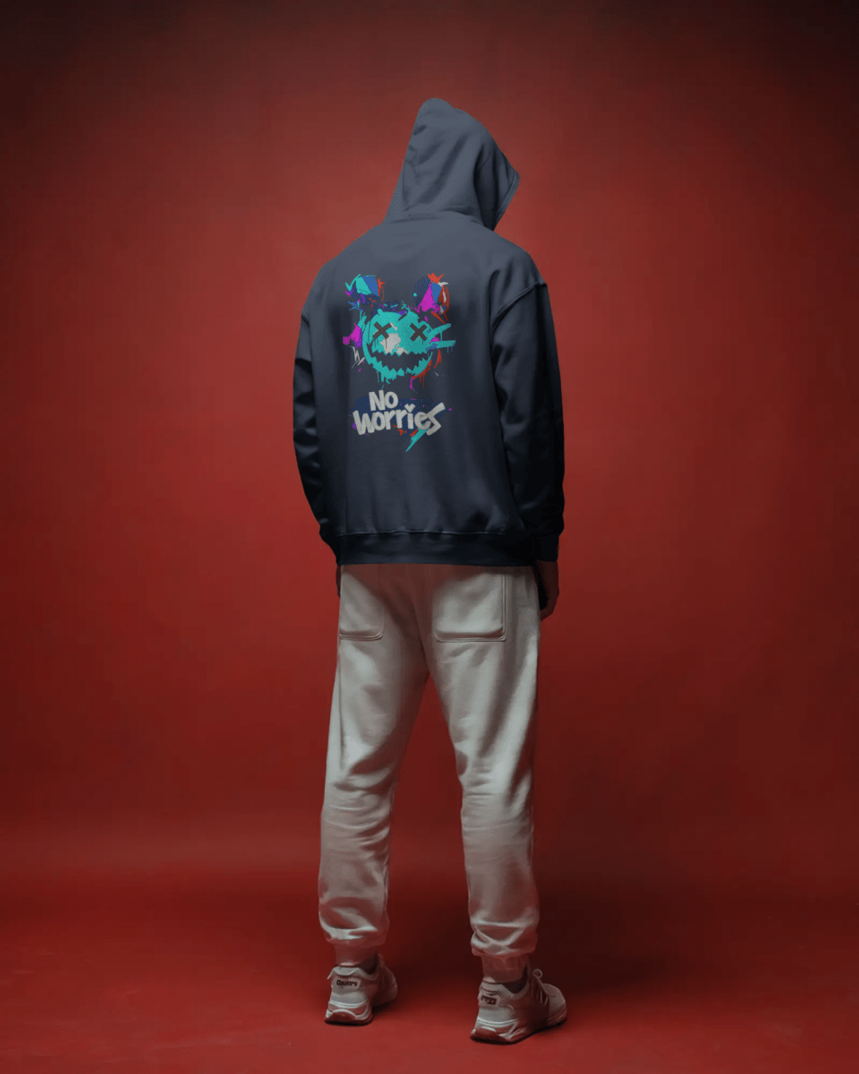 Hoodie "No Worries" - Glitch Collection - TM SignatureHoodie "No Worries" - Glitch CollectionHoodieTM SignatureNavy BlueXSCotton