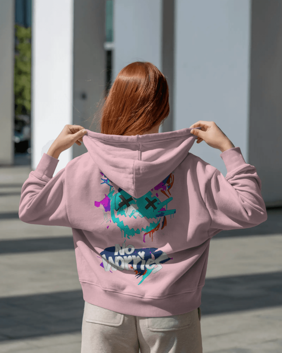 Hoodie "No Worries" - Glitch Collection - TM SignatureHoodie "No Worries" - Glitch CollectionHoodieTM SignaturePinkXSCotton