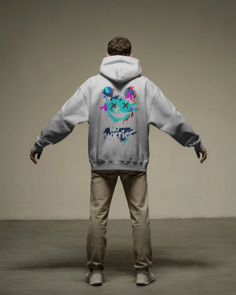 Hoodie "No Worries" - Glitch Collection - TM SignatureHoodie "No Worries" - Glitch CollectionHoodieTM SignatureSilverXSCotton