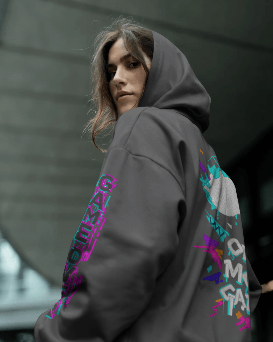 Hoodie "One More Game" - Glitch Collection - TM SignatureHoodie "One More Game" - Glitch CollectionHoodieTM SignatureDark GrayXSCotton